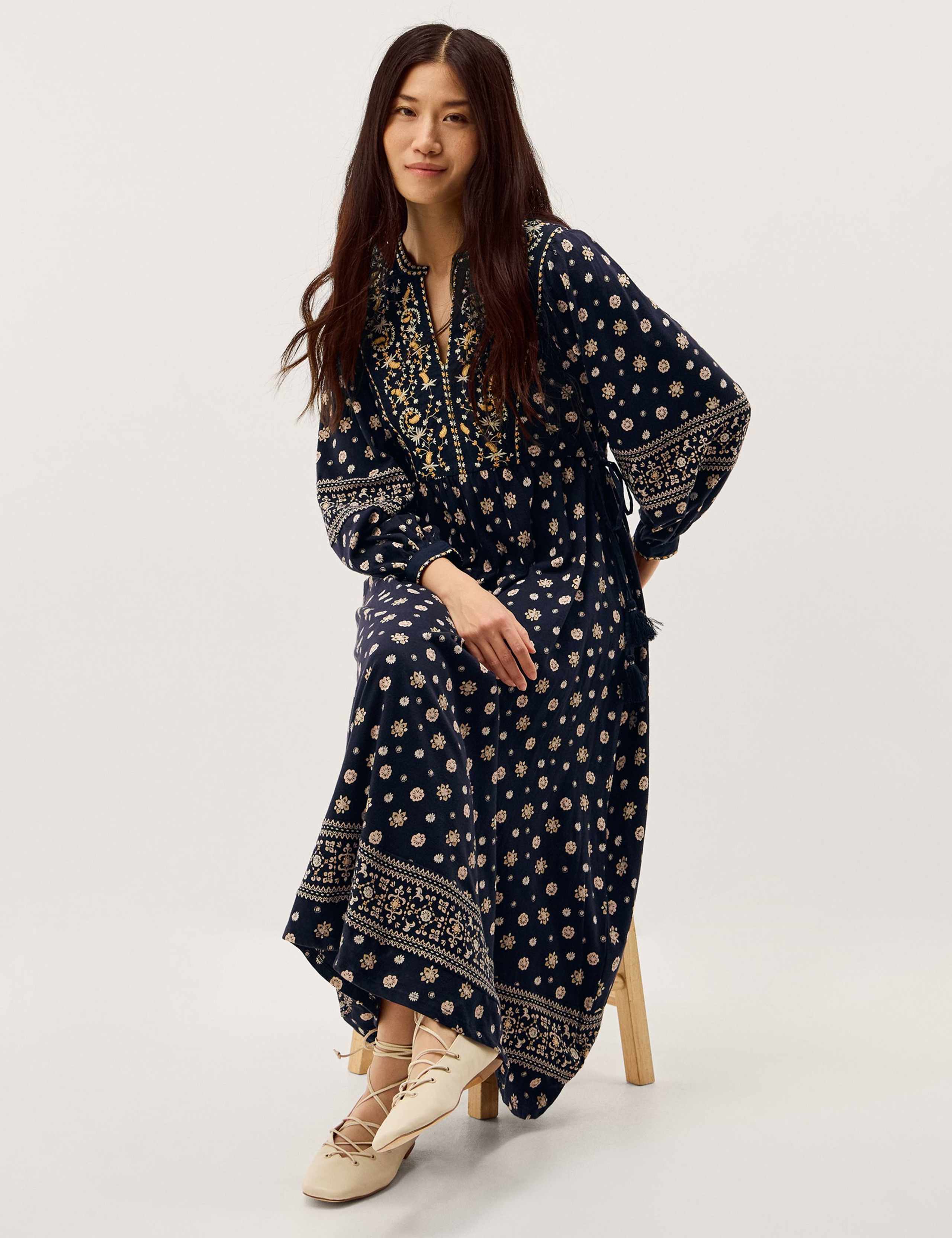 Jersey Printed Notch Neck Midi Tea Dress 5 of 7