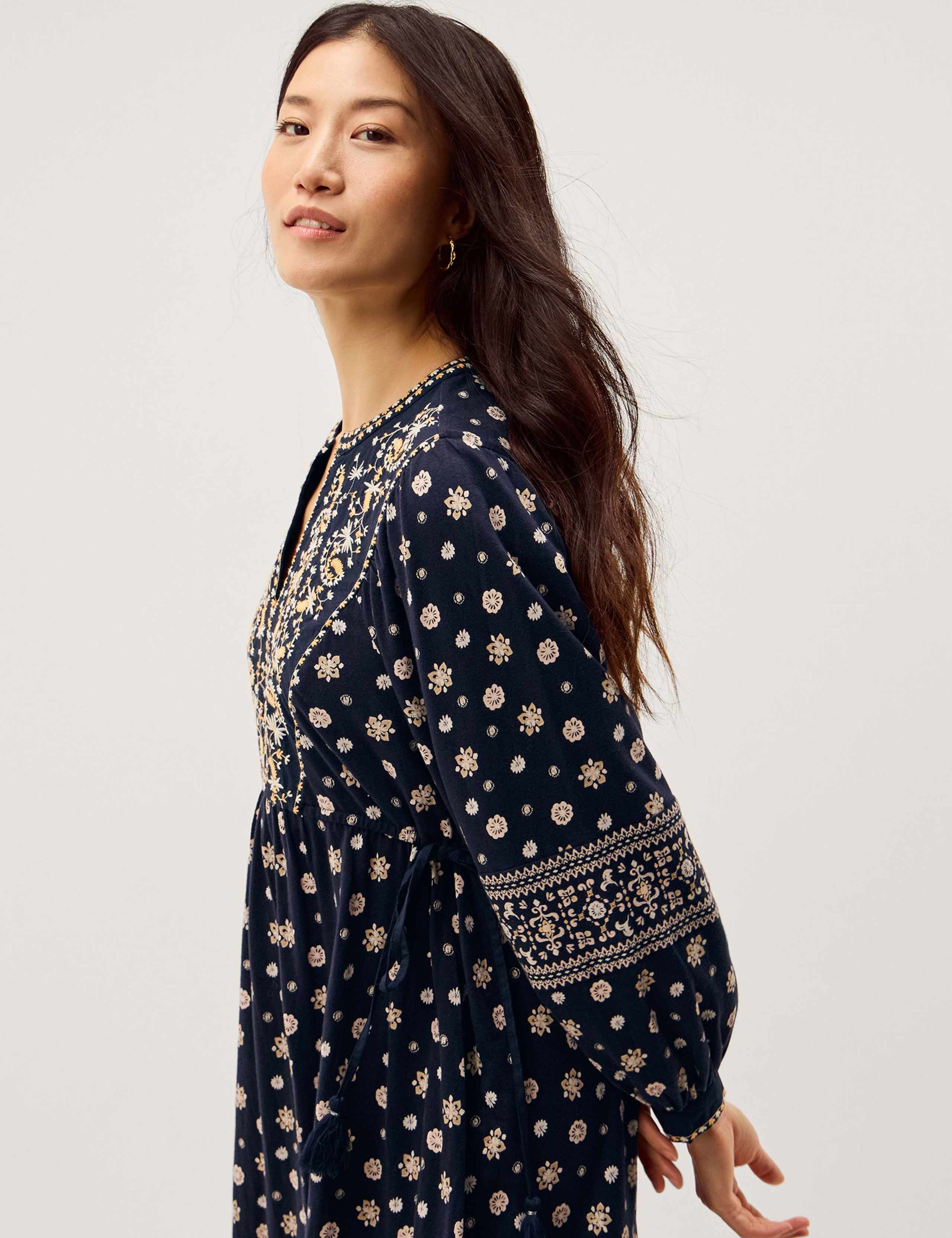 Jersey Printed Notch Neck Midi Tea Dress 6 of 7