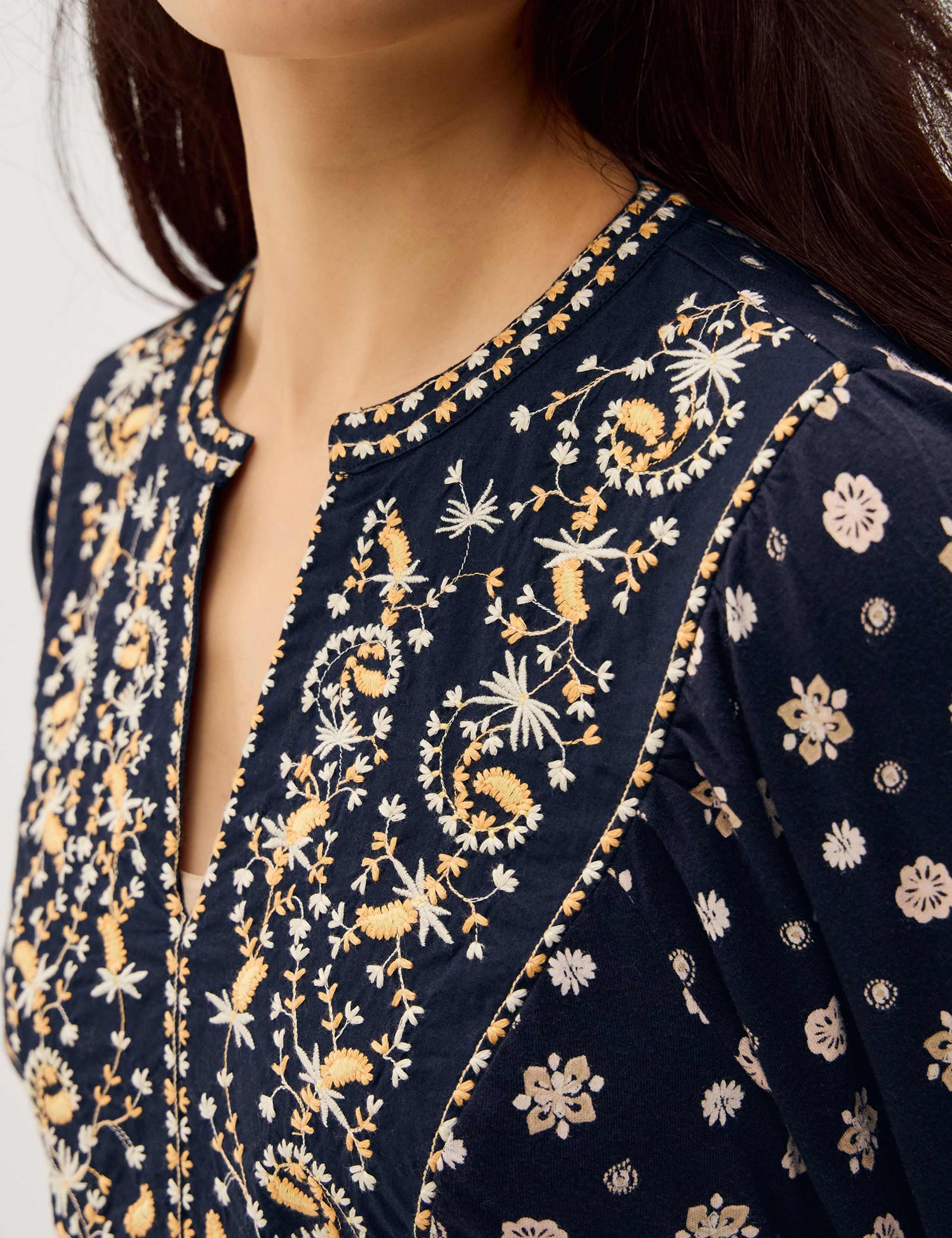 Jersey Printed Notch Neck Midi Tea Dress 7 of 7