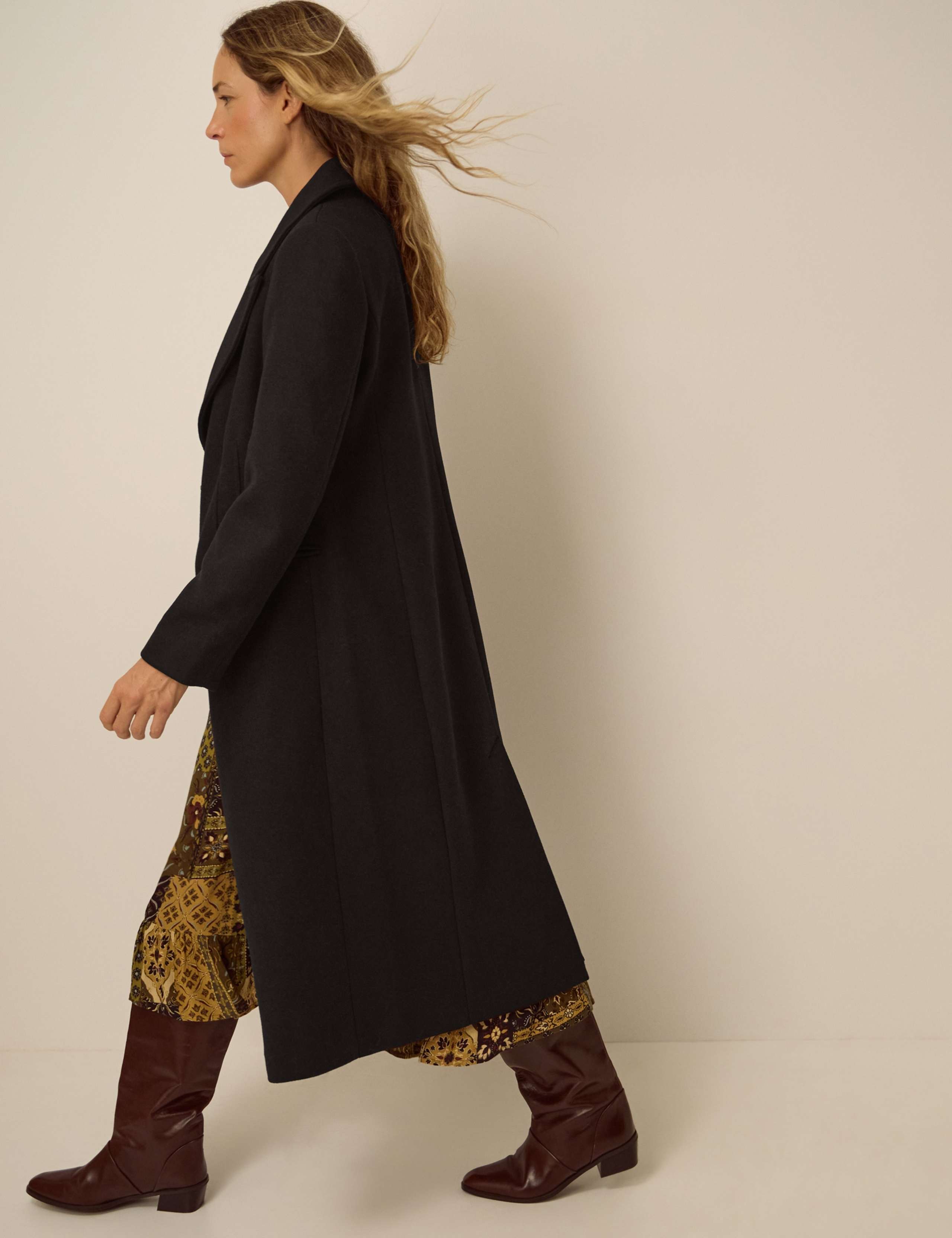 Wool Blend Collared Coat 4 of 5