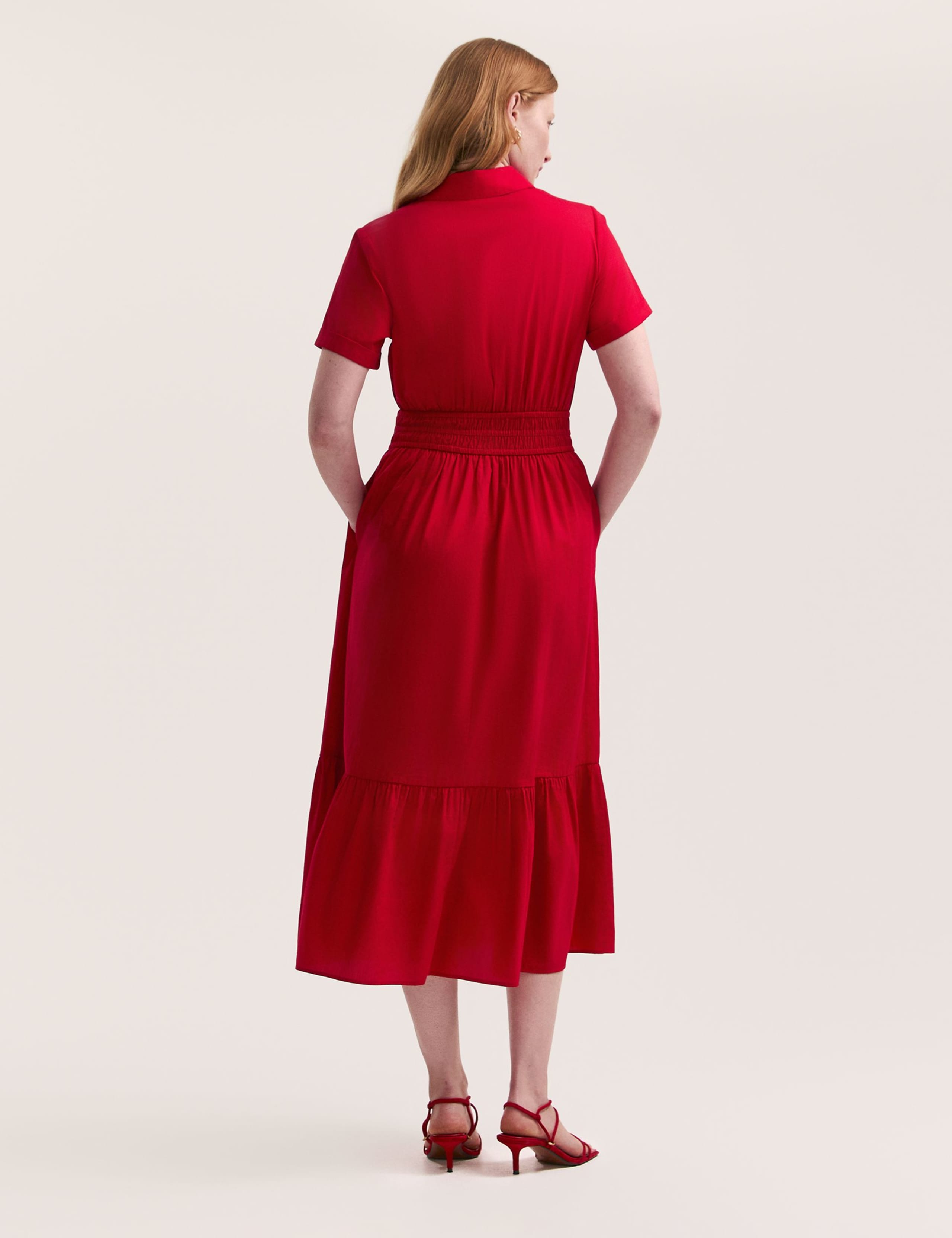 Pure Cotton Midi Shirt Dress 2 of 4