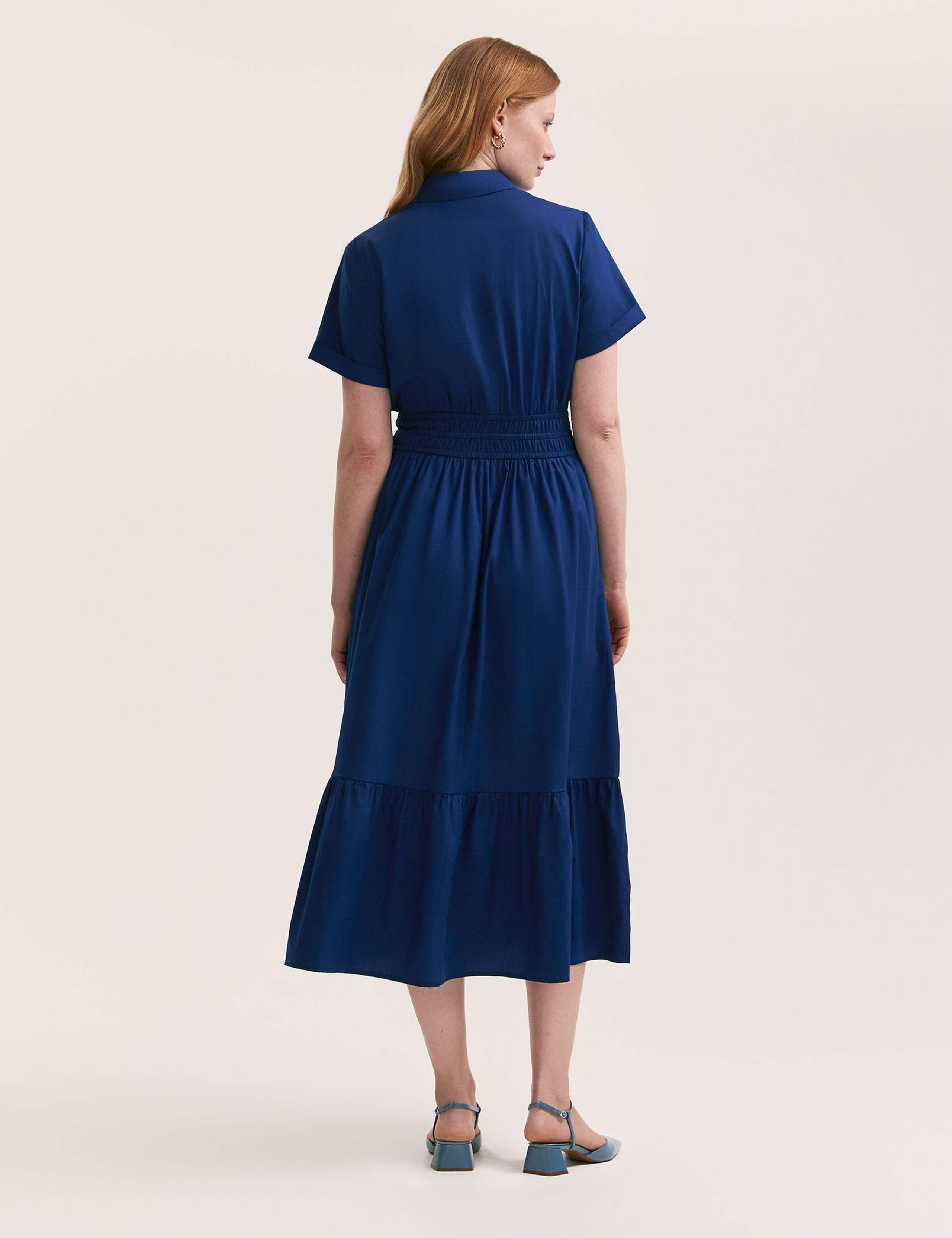 Pure Cotton Midi Shirt Dress 2 of 4