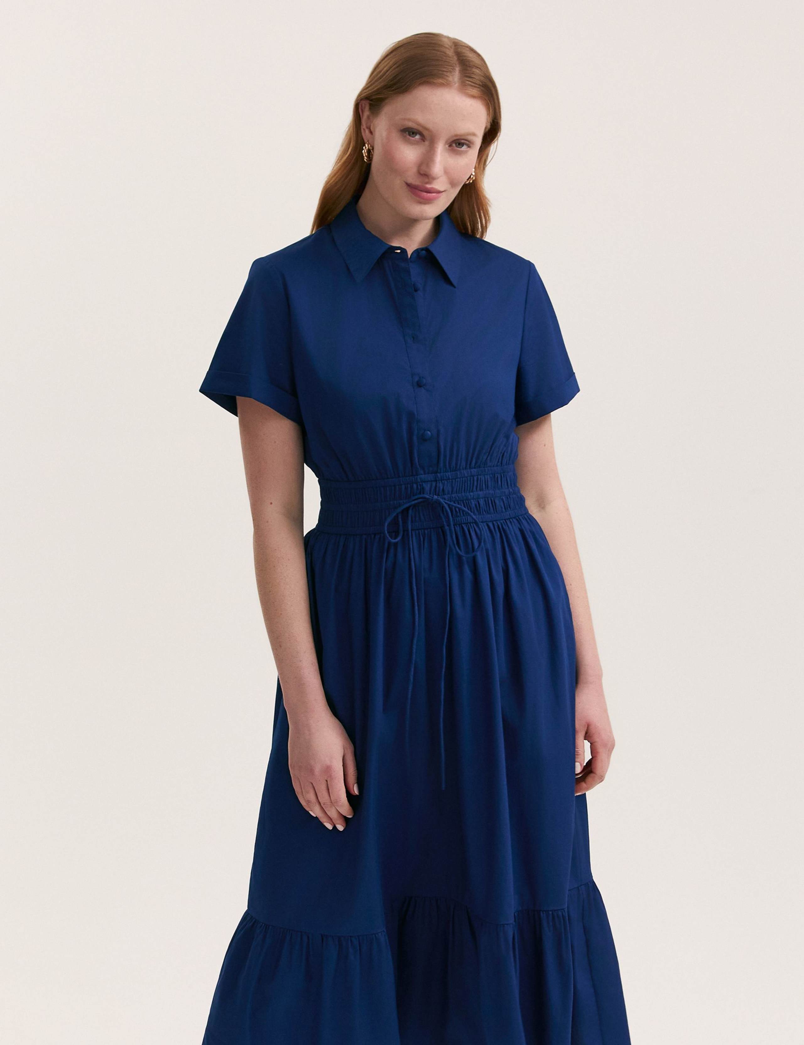 Pure Cotton Midi Shirt Dress 3 of 4