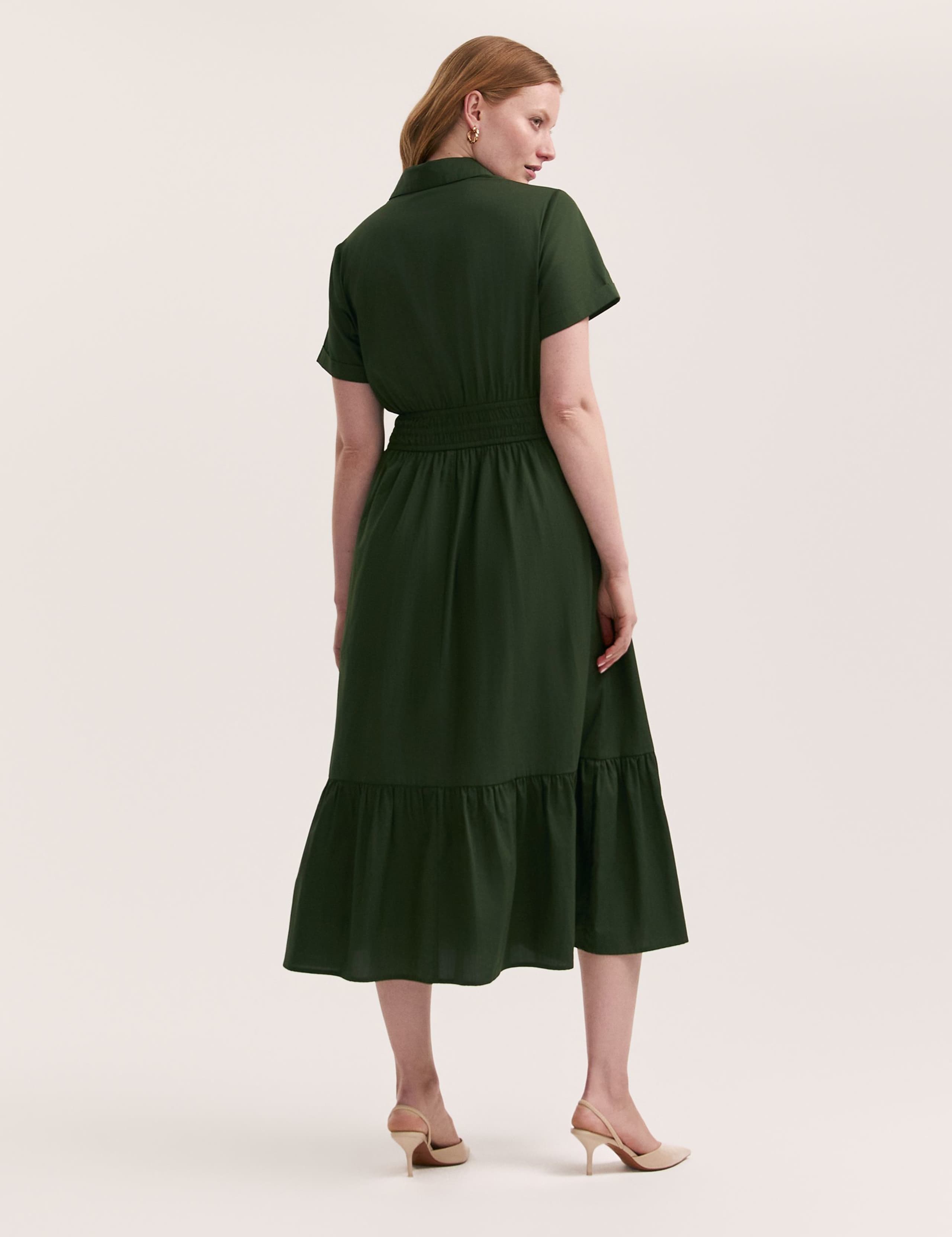 Pure Cotton Midi Shirt Dress 2 of 4