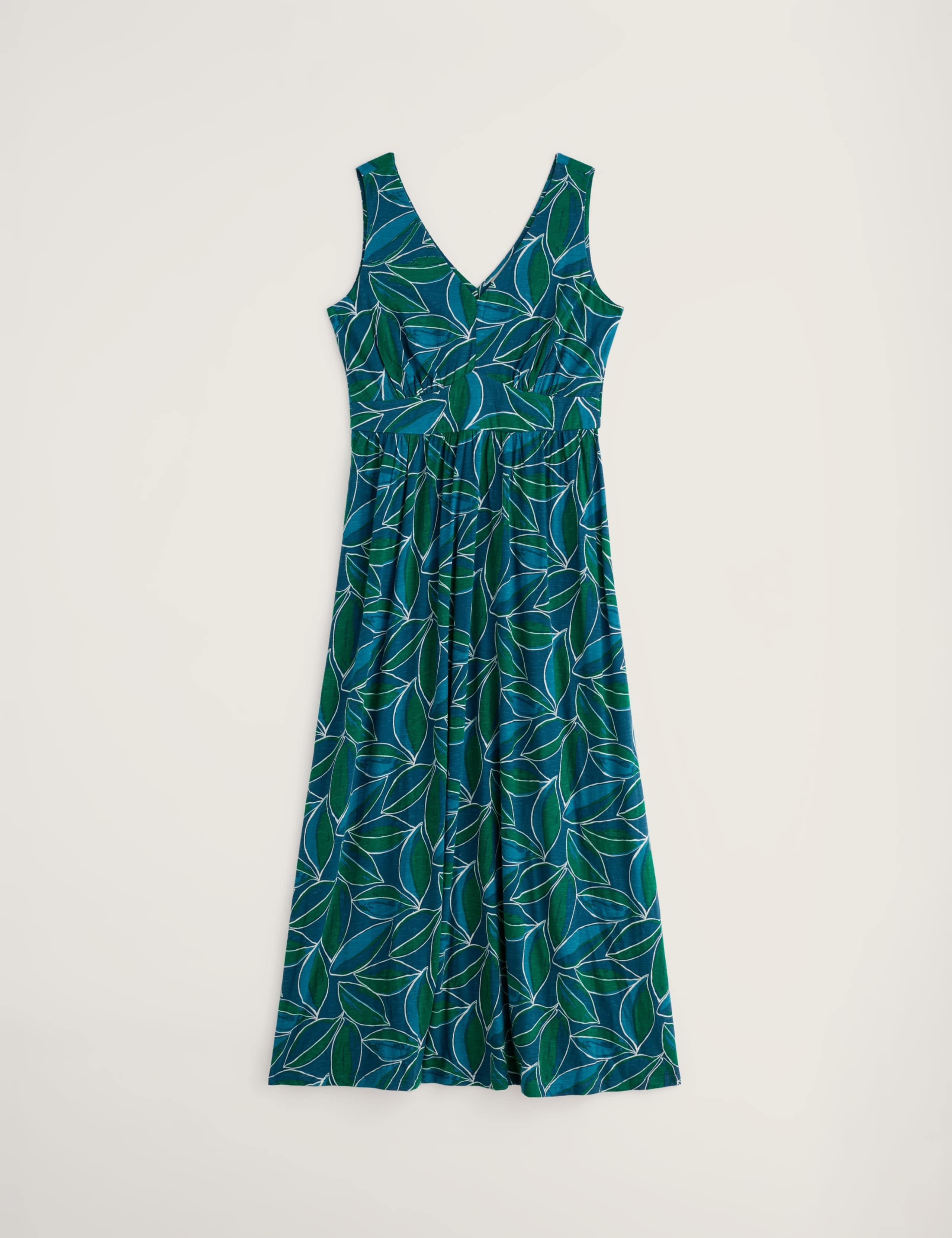 Pure Cotton Print V-Neck Midaxi Skater Dress 2 of 5