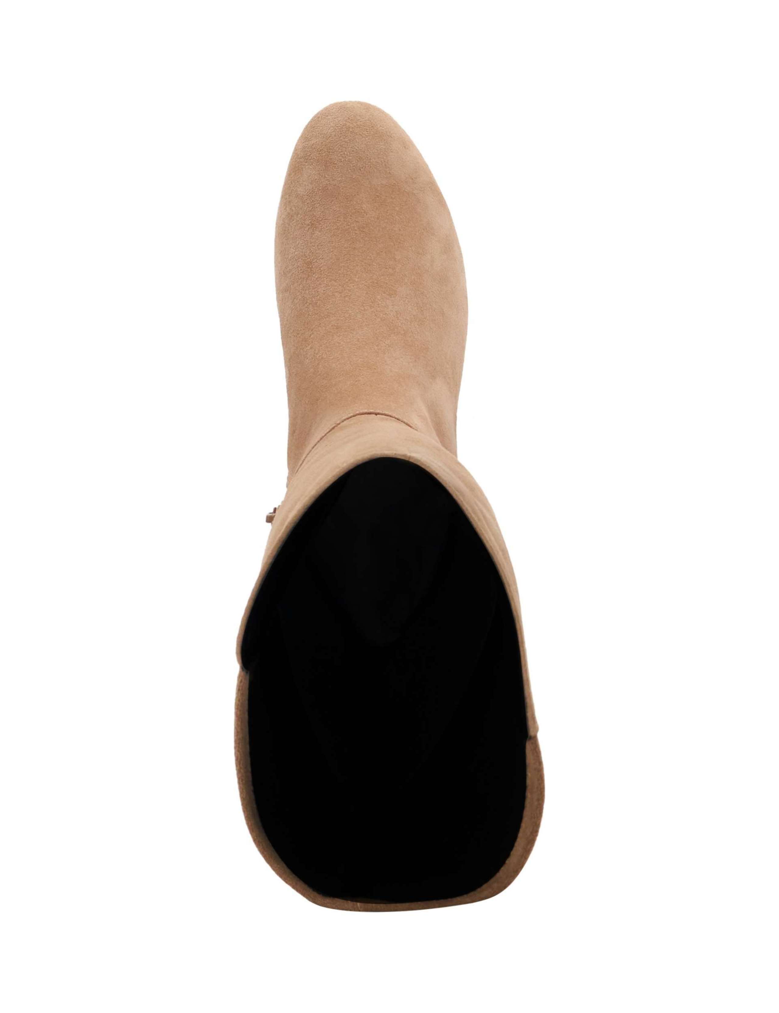 Wide Fit Suede Block Heel Knee High Boots 2 of 5