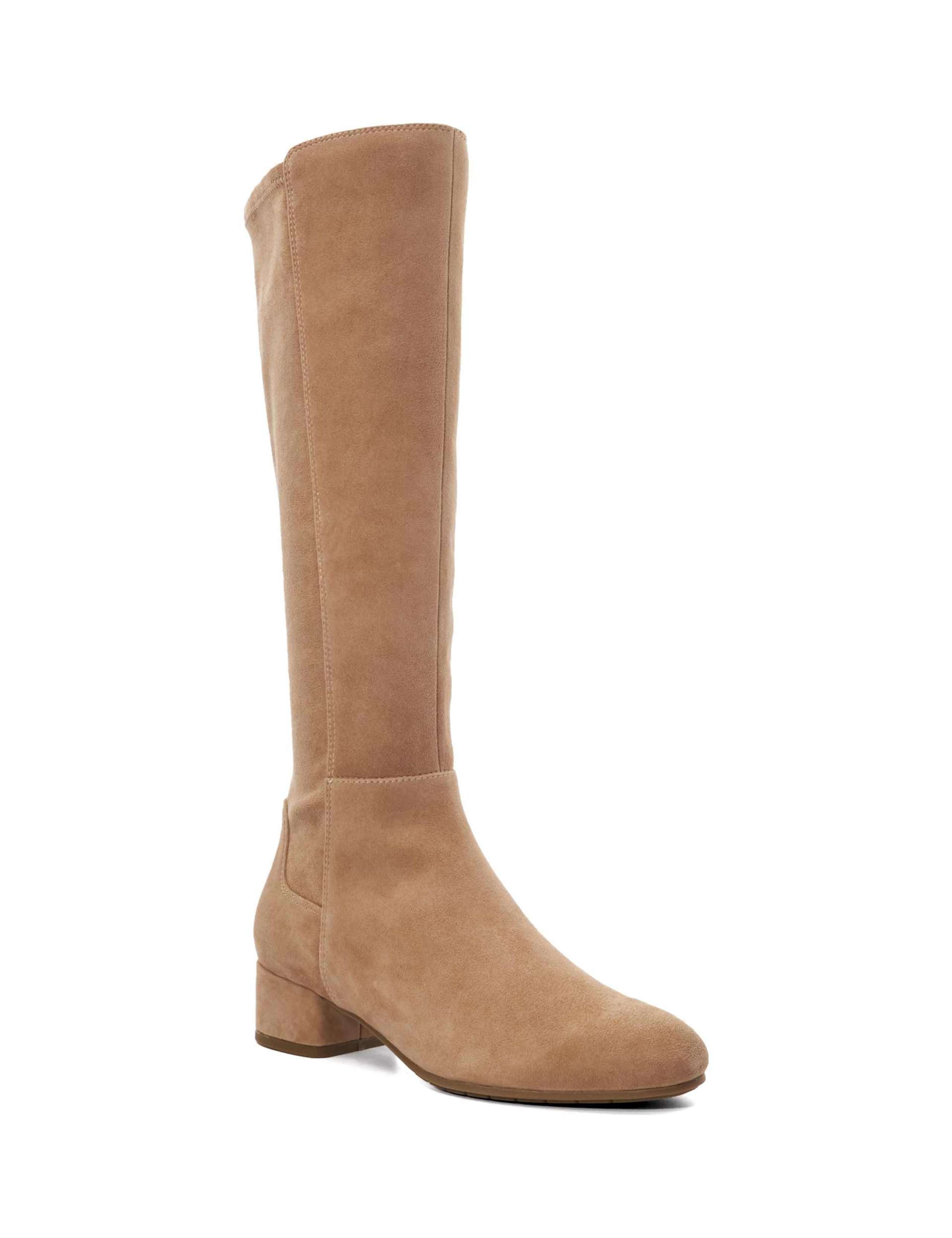 Wide Fit Suede Block Heel Knee High Boots 3 of 5