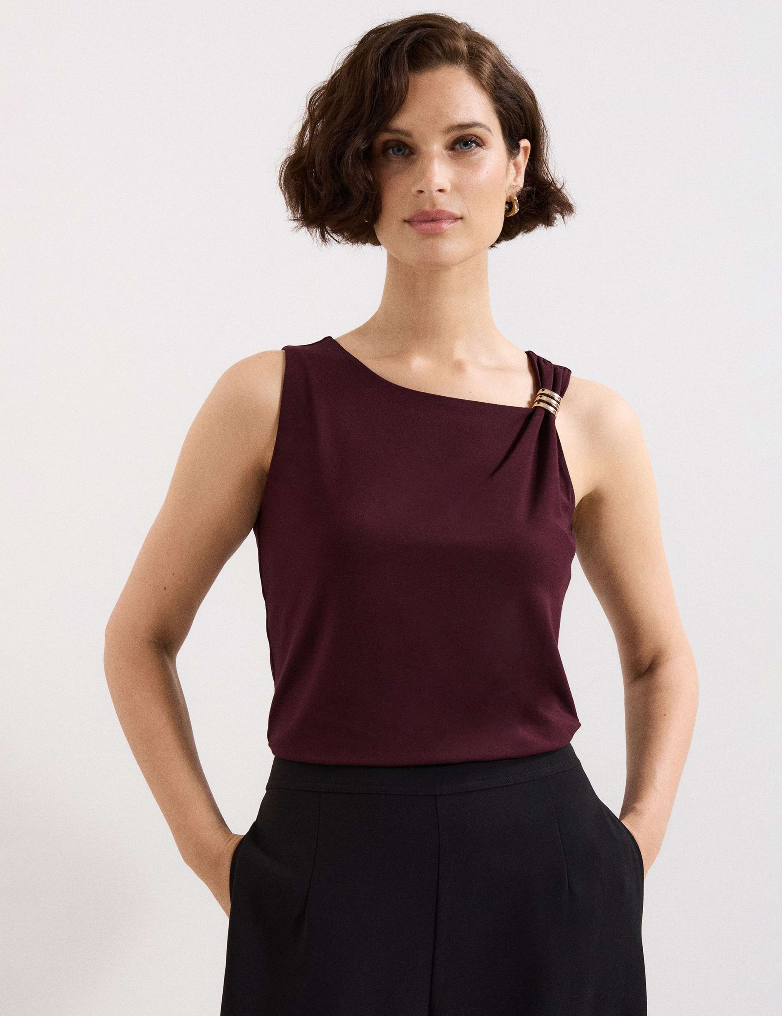 Asymmetric Shoulder Detail Vest Top 1 of 7