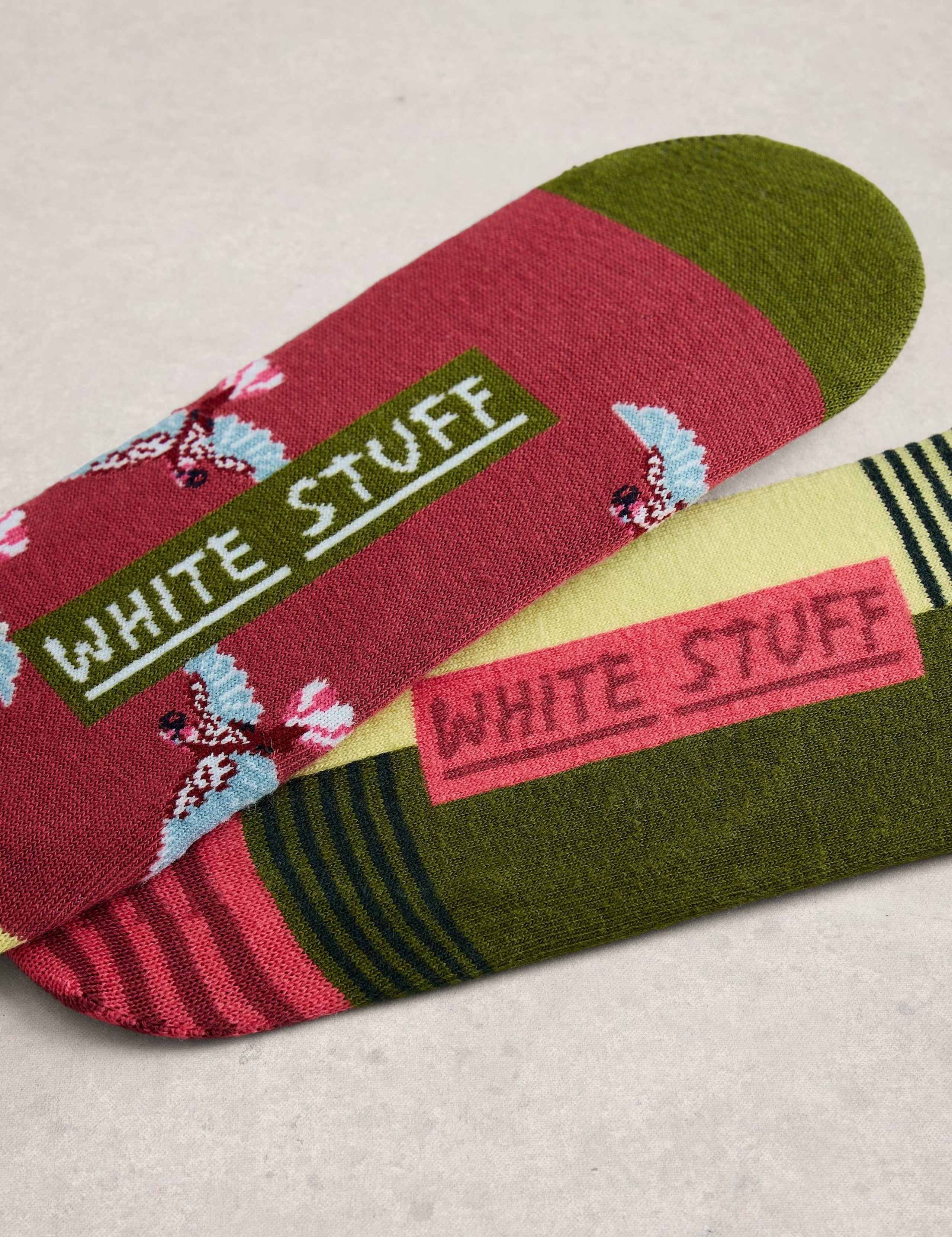 2 Pack Cotton Rich Patterned Footsies 2 of 2