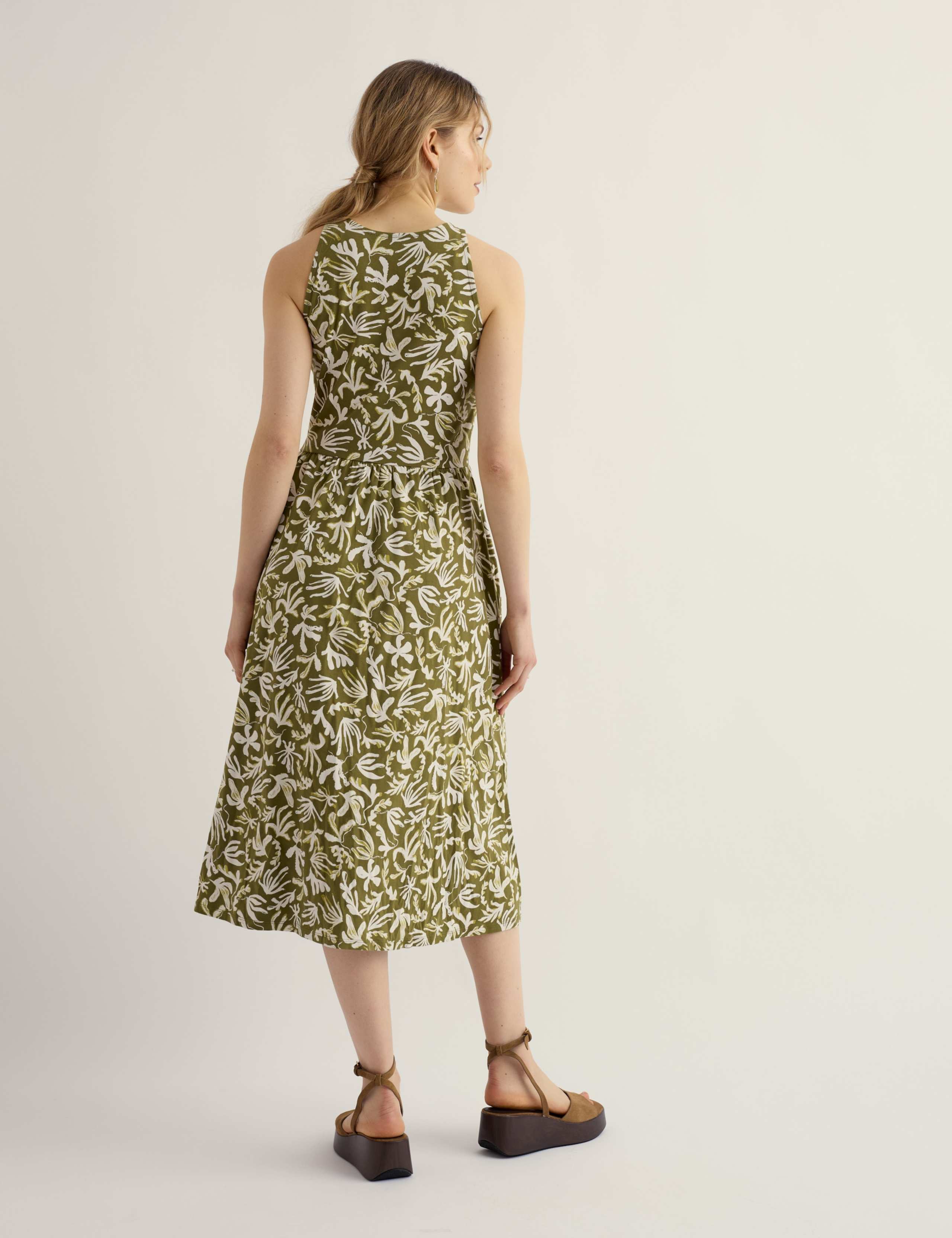 Cotton Rich Jersey Printed Midi Dress 3 of 6