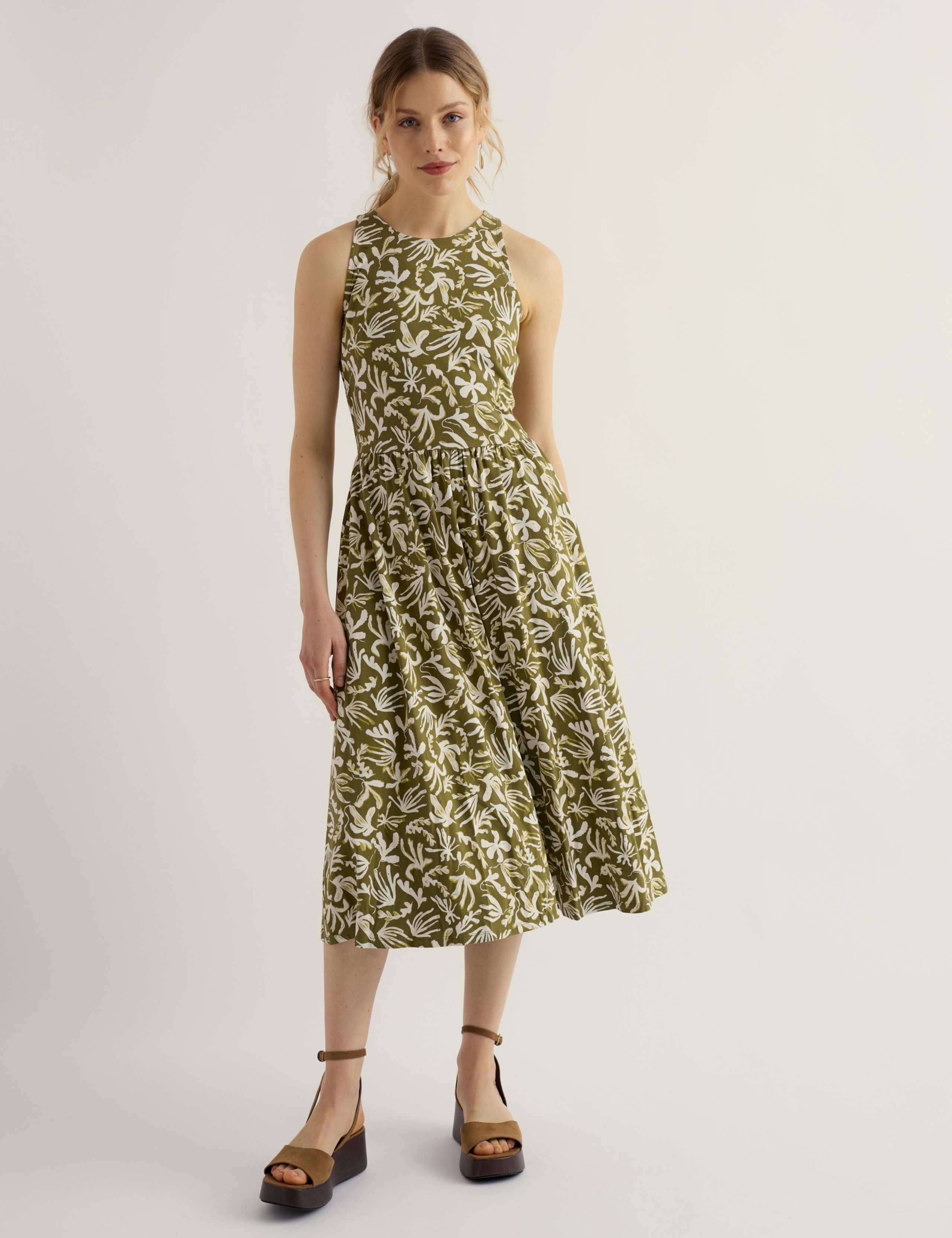 Cotton Rich Jersey Printed Midi Dress 4 of 6