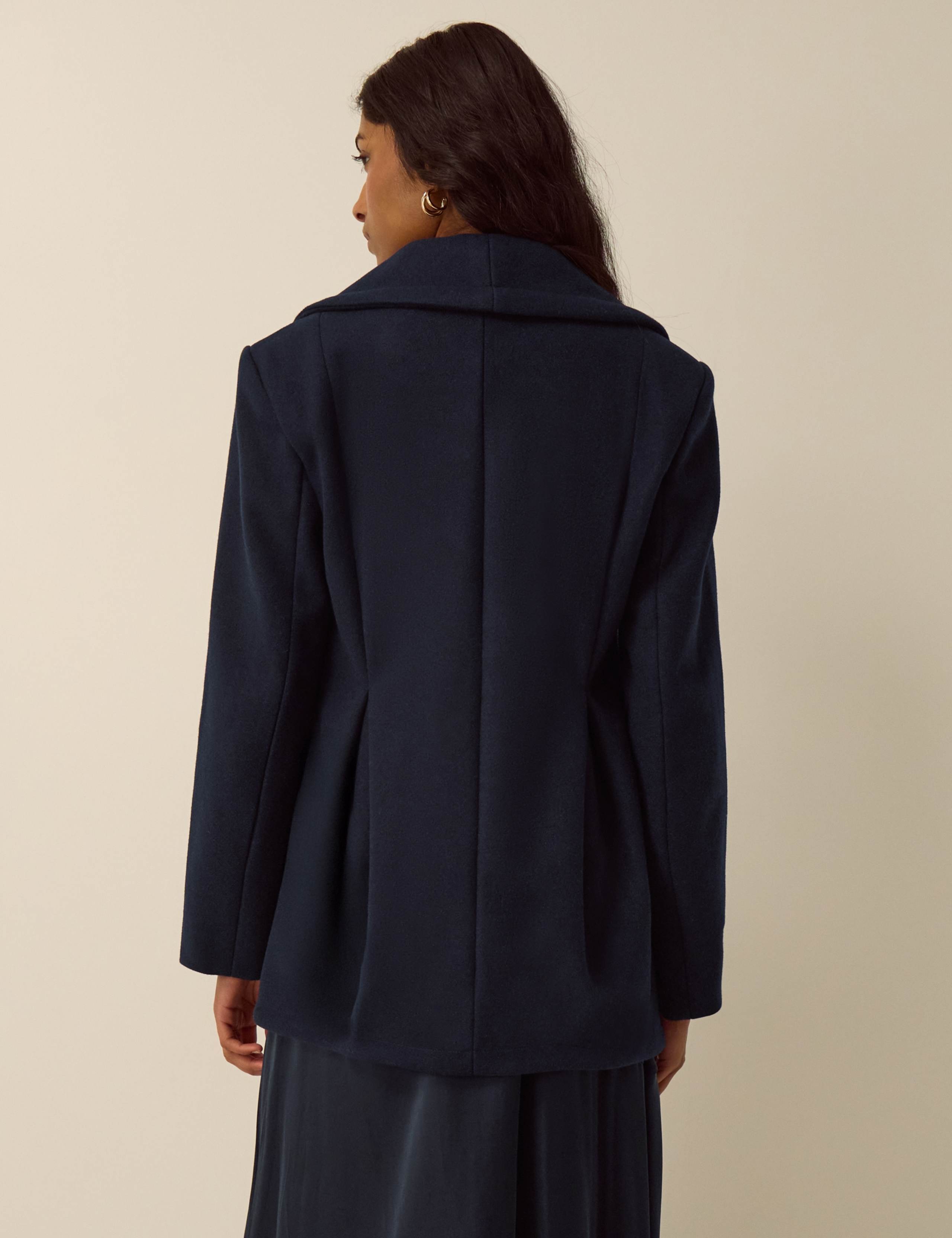 Collared Lightweight Coat With Wool 3 of 5