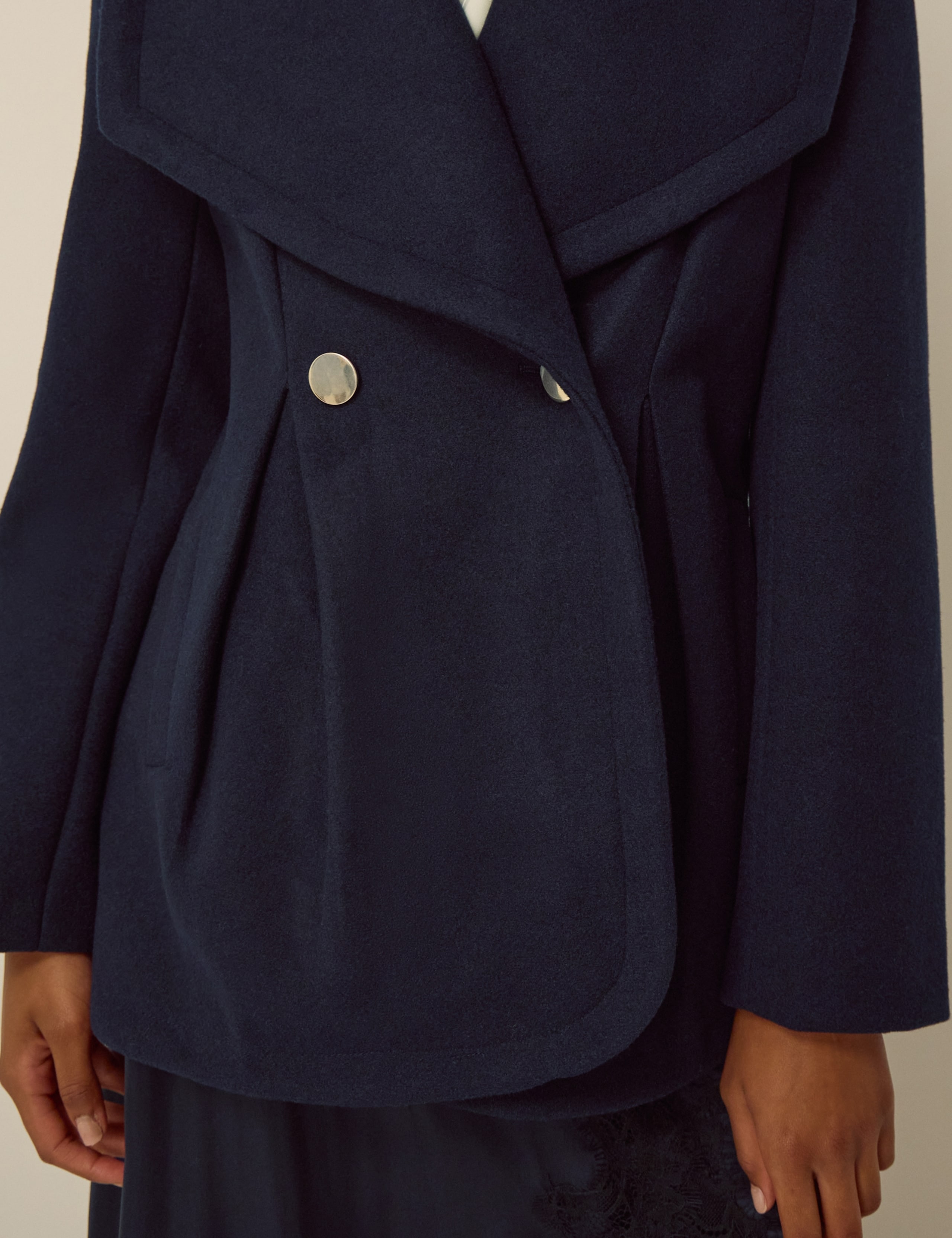 Collared Lightweight Coat With Wool 5 of 5