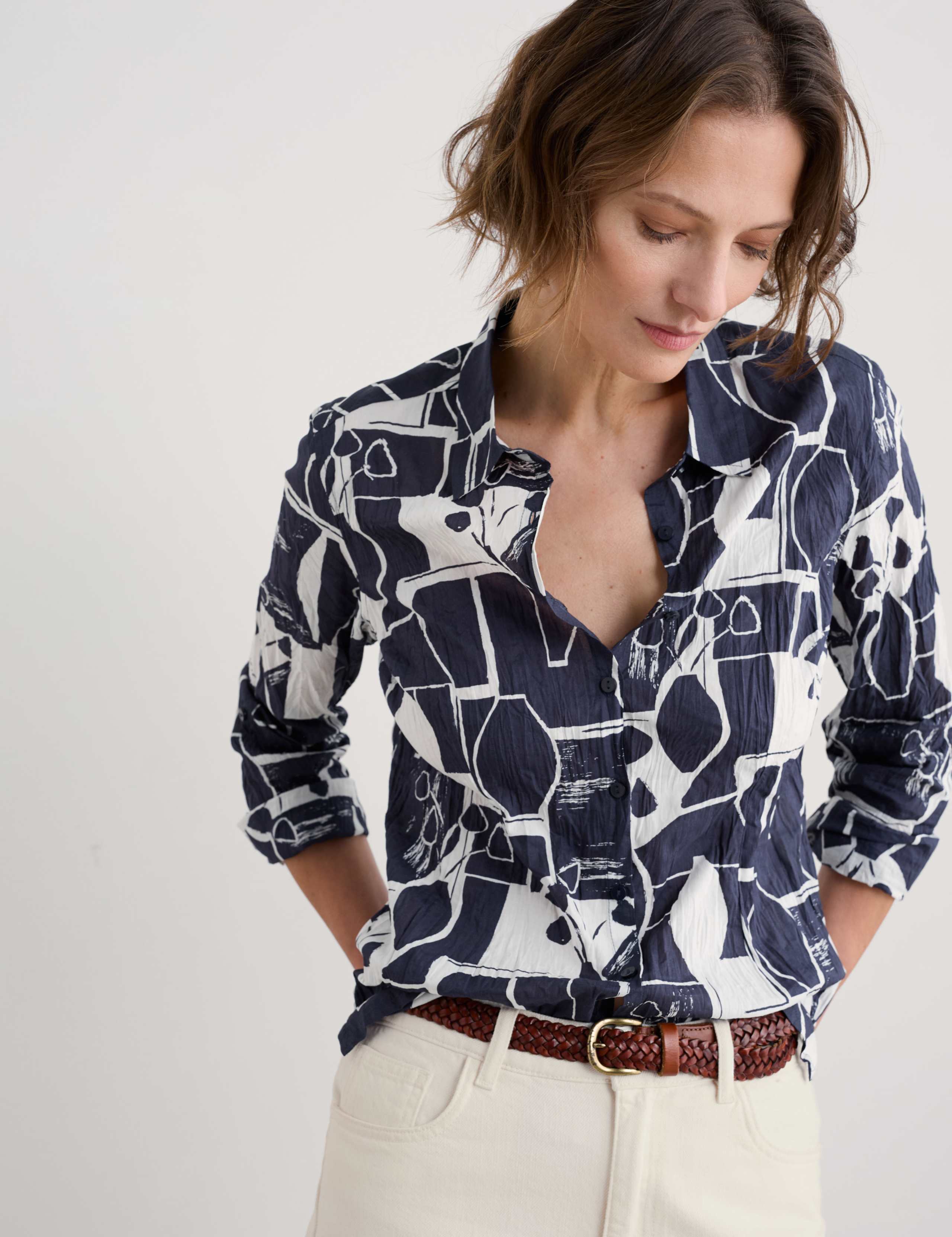 Pure Cotton Abstract Print Collared Shirt 3 of 5
