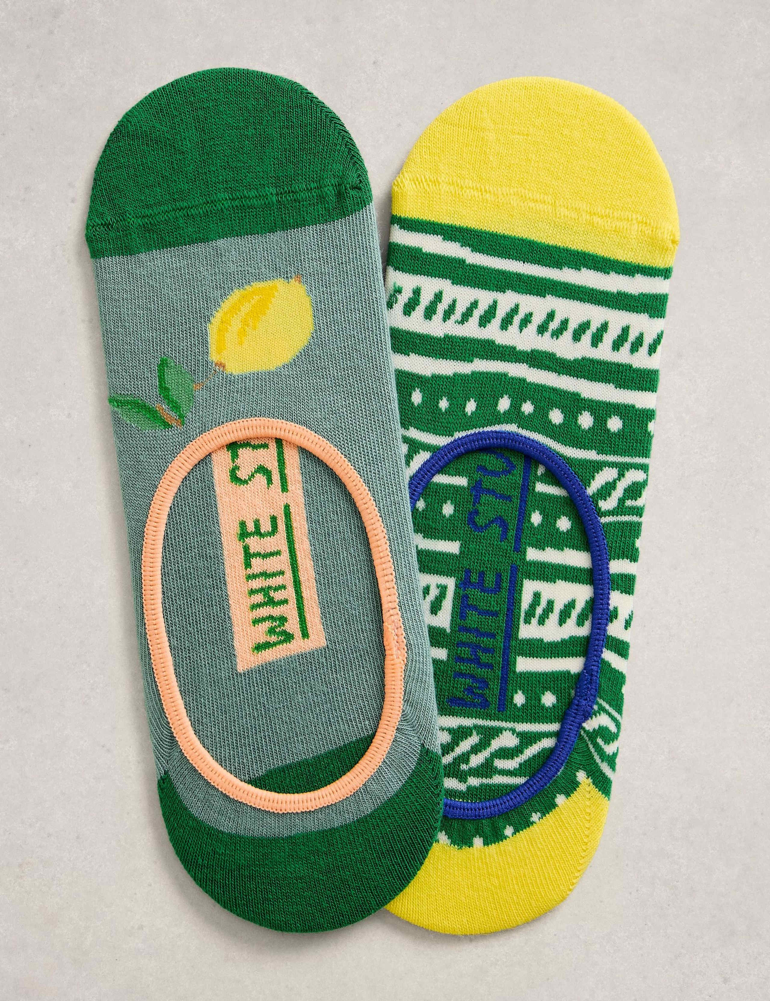 2 Pack Cotton Rich Patterned Footsies 1 of 2