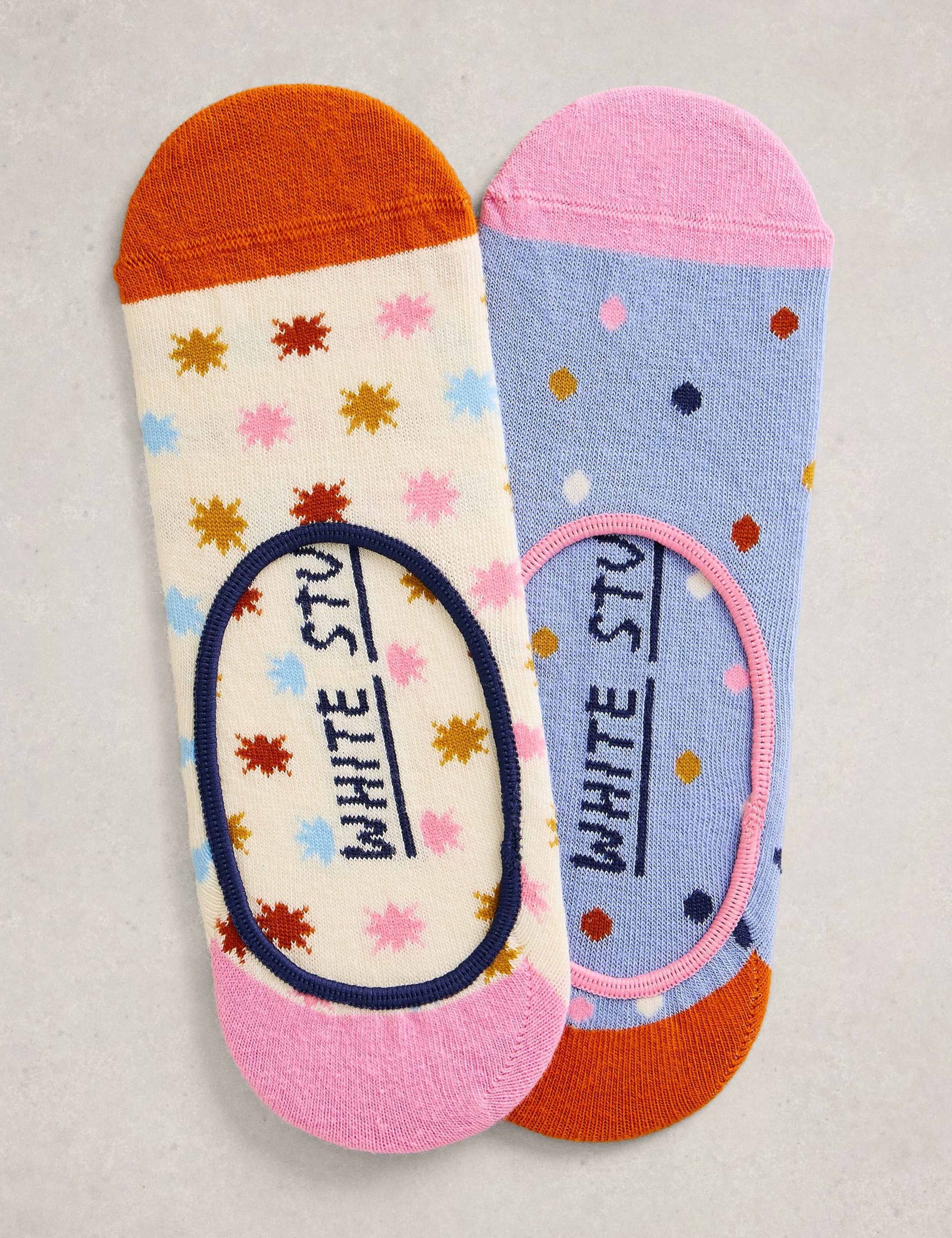 2 Pack Cotton Rich Patterned Footsies 1 of 2