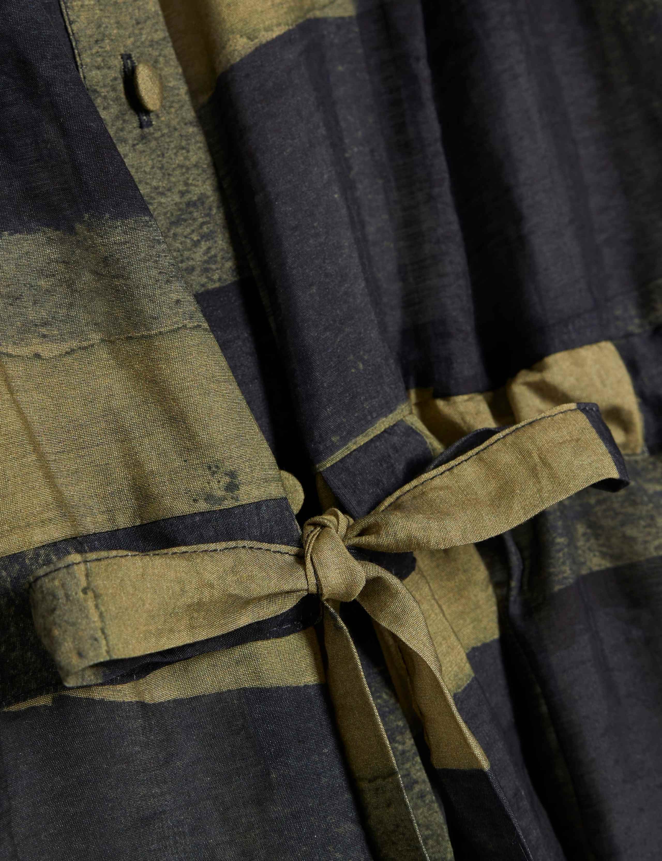 Checked Funnel Neck Tie Waist Top 2 of 6