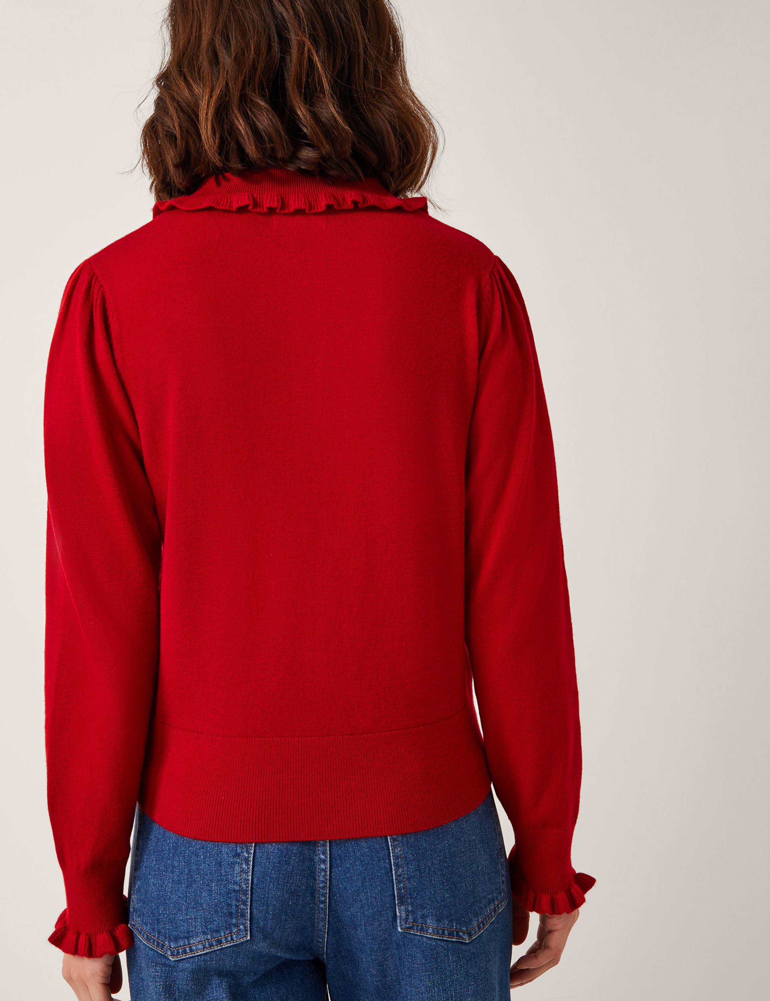 Collared Frill Detail Cardigan 2 of 4