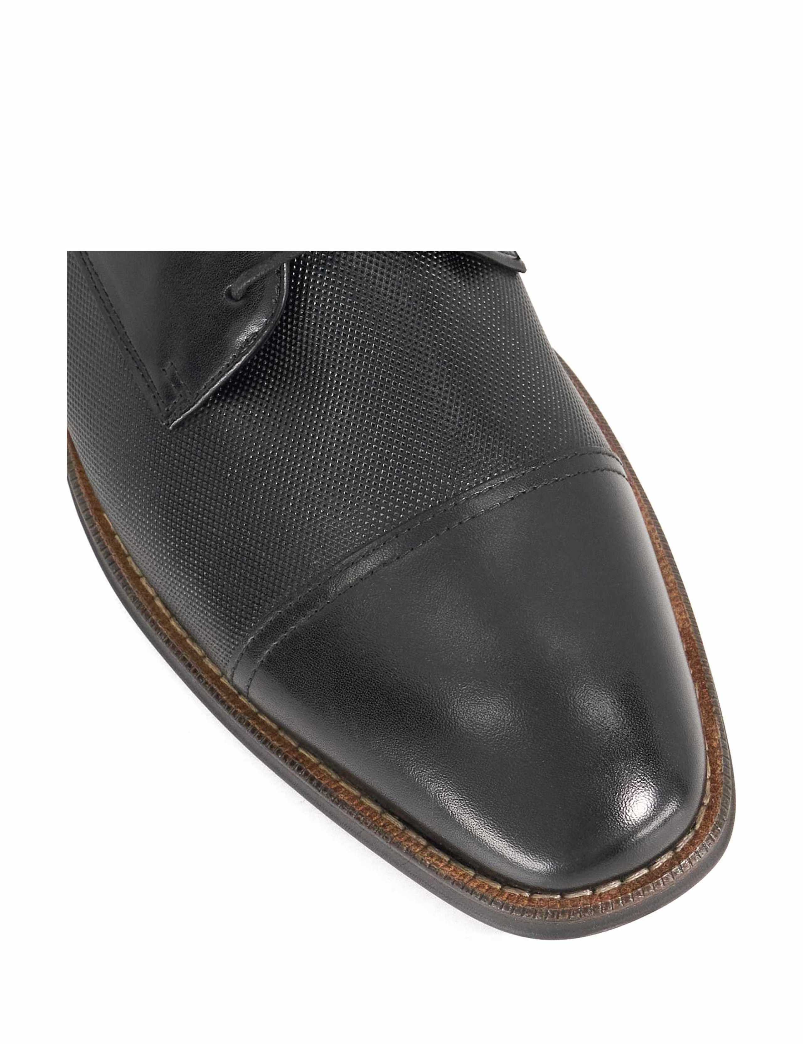 Leather Embossed Detail Derby Shoes 4 of 4