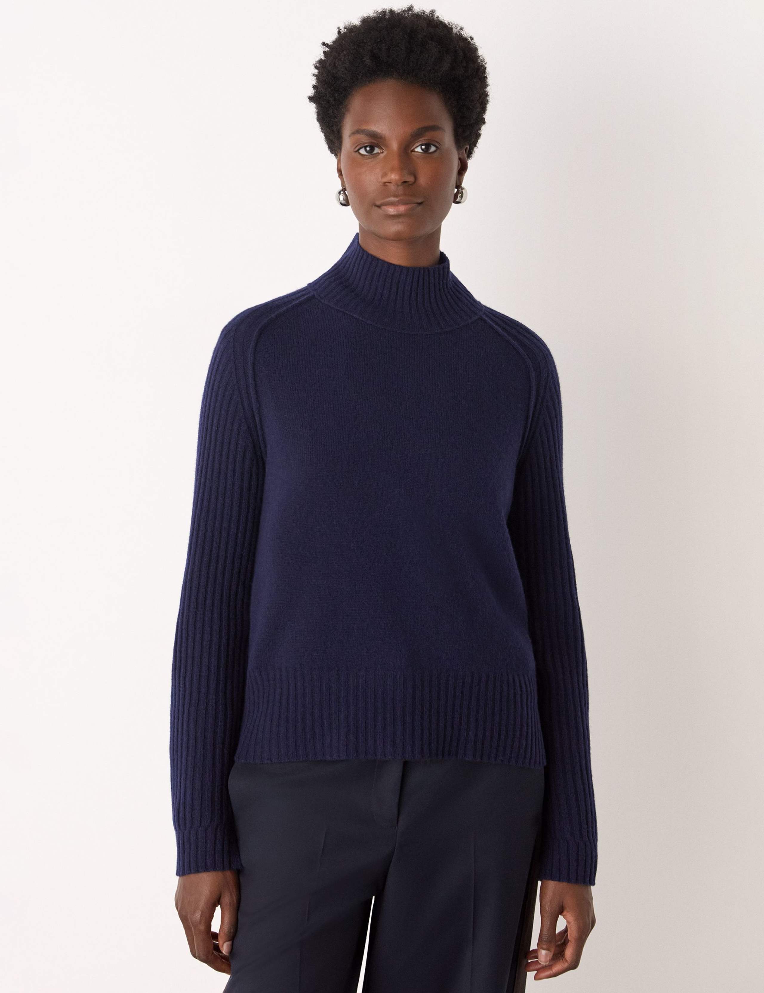 Pure Wool Funnel Neck Jumper 1 of 4