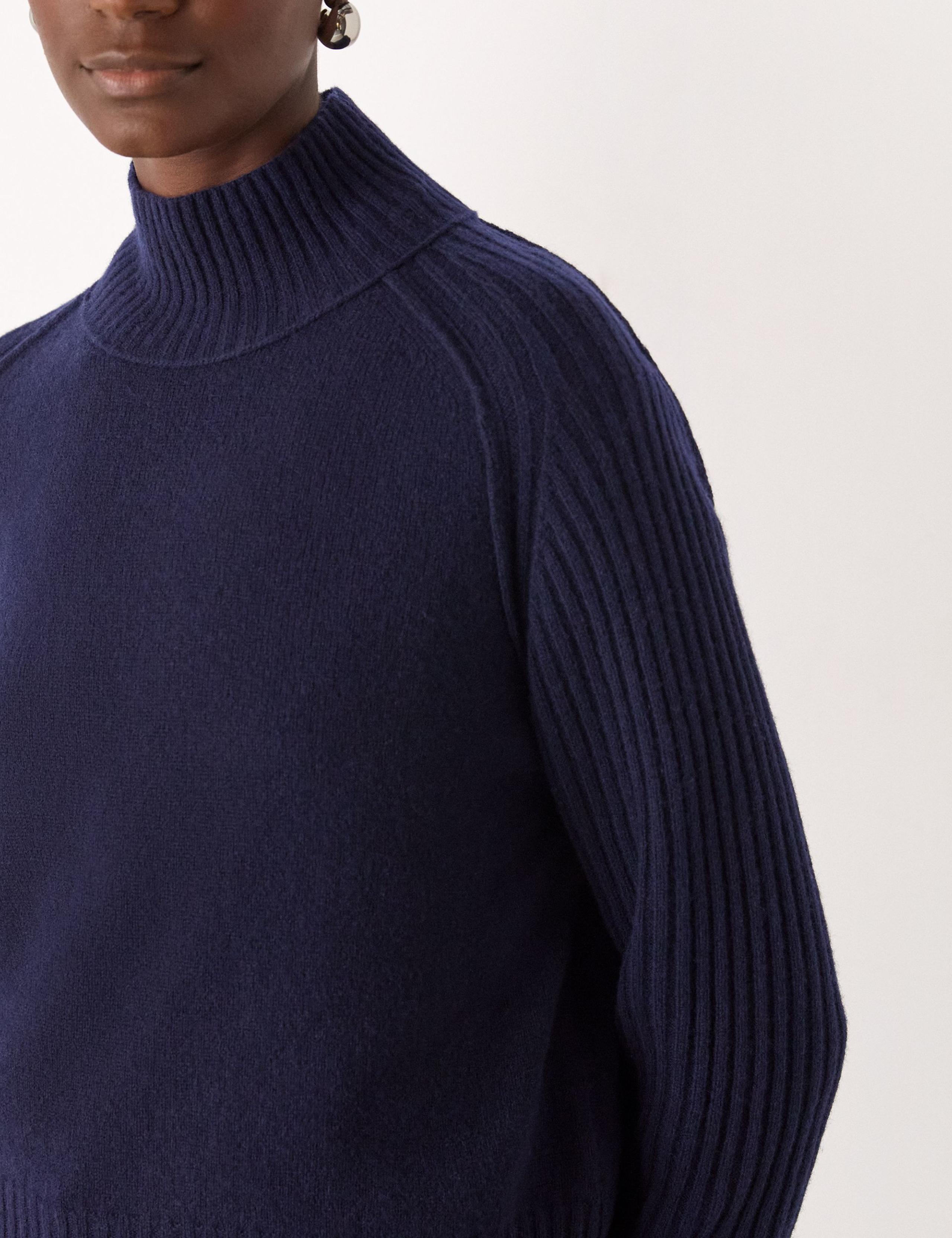 Pure Wool Funnel Neck Jumper 3 of 4