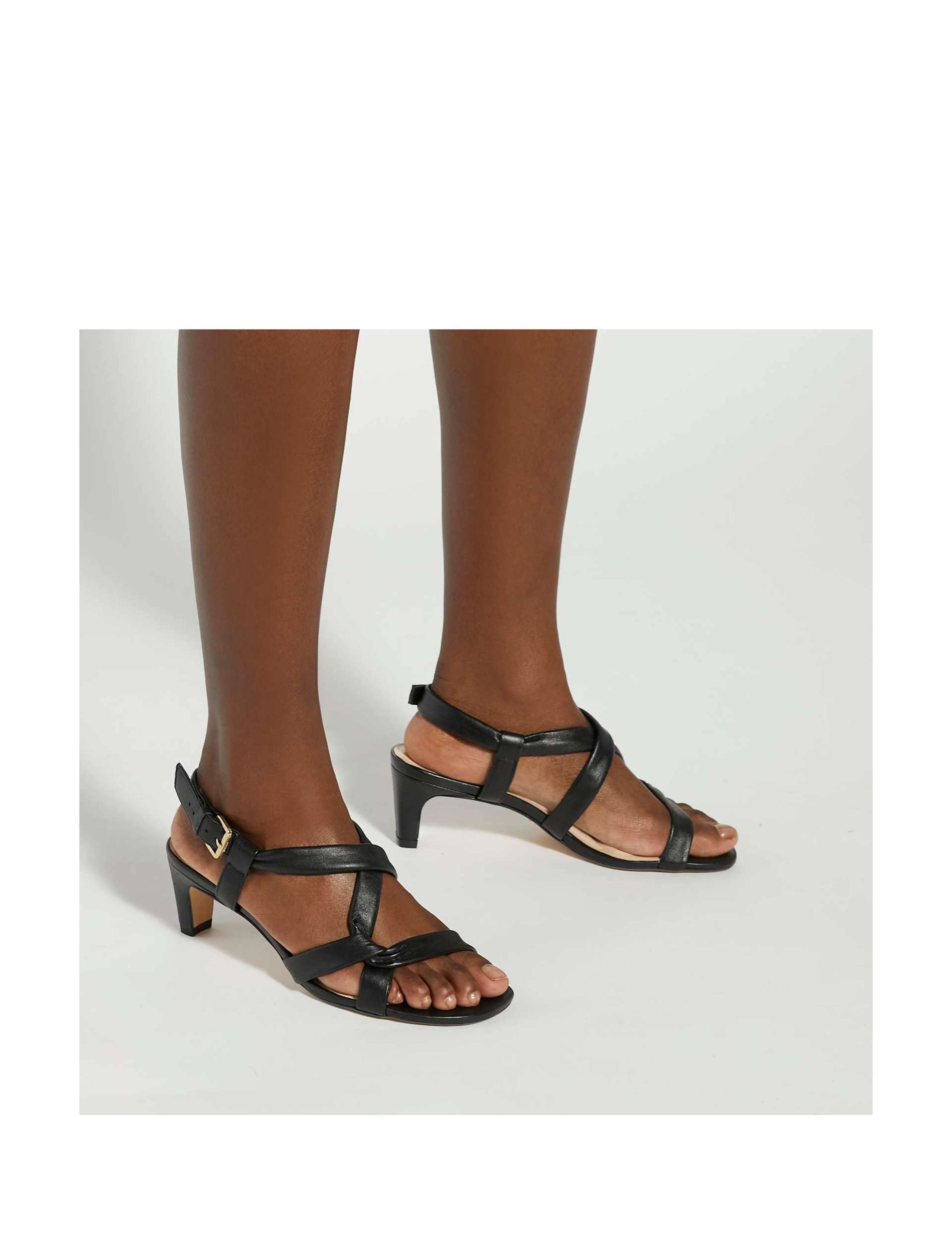 Leather Strappy Kitten Heel Sandals 5 of 6