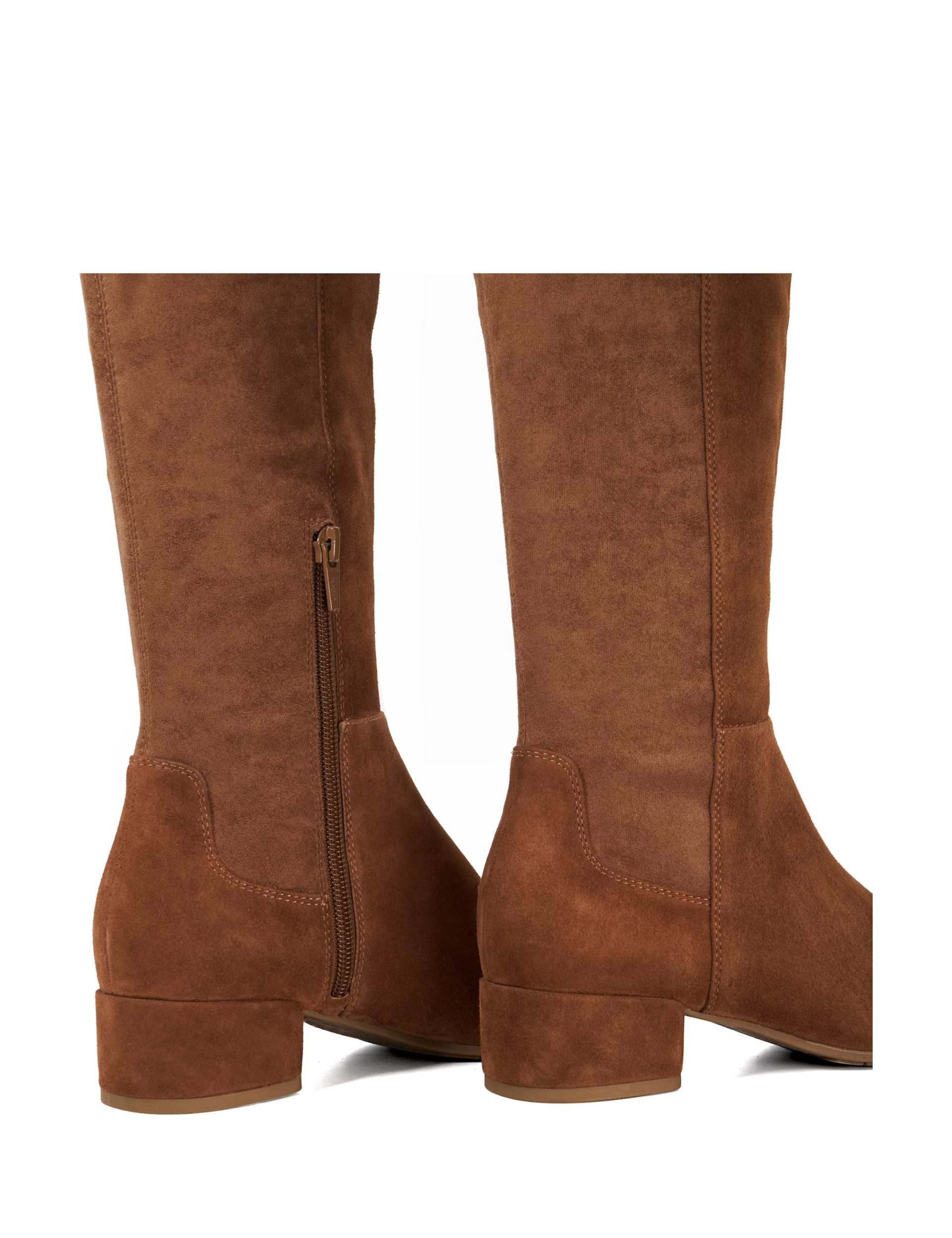 Suede Block Heel Knee High Boots 5 of 5