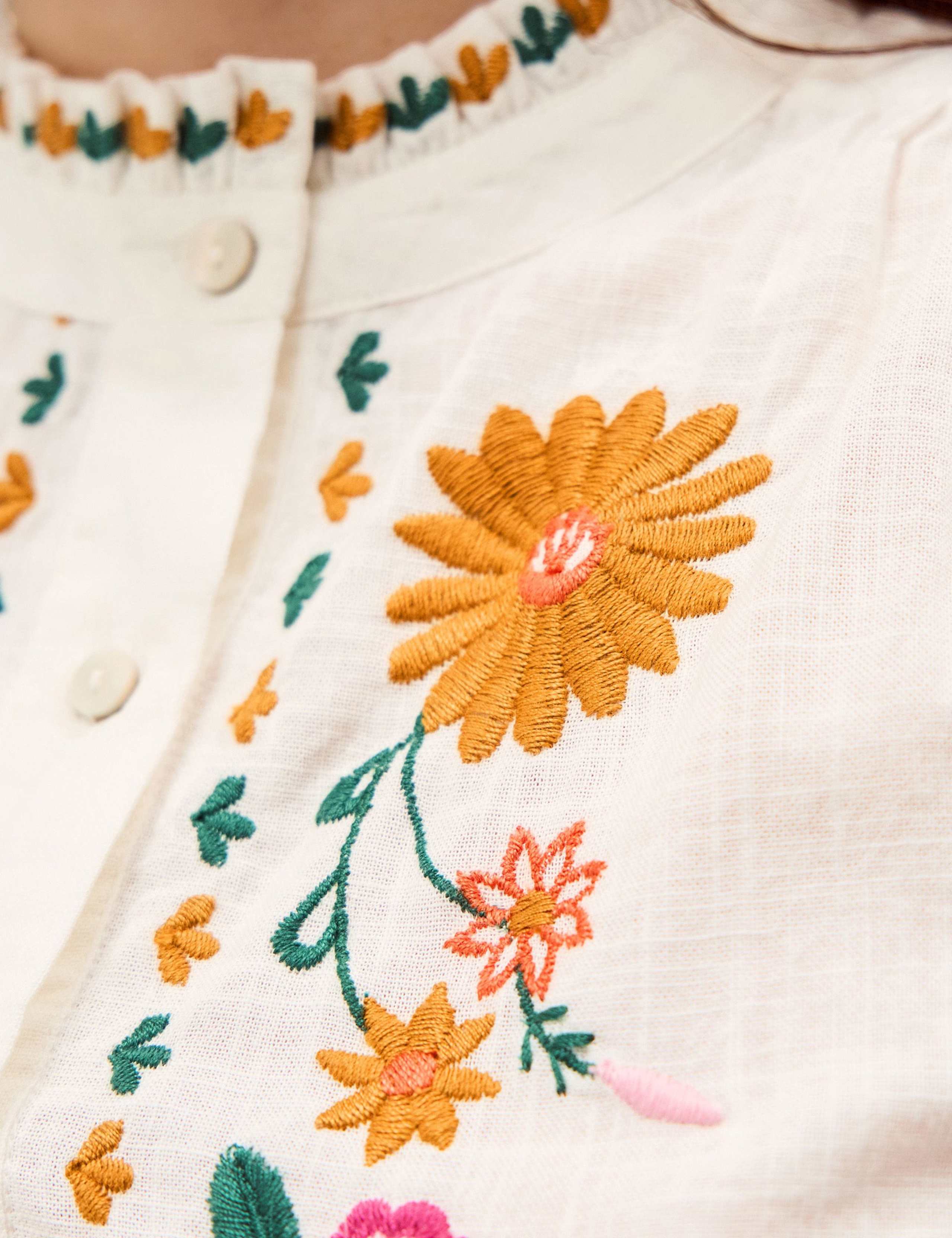 Pure Cotton Embroidered High Neck Top 5 of 5