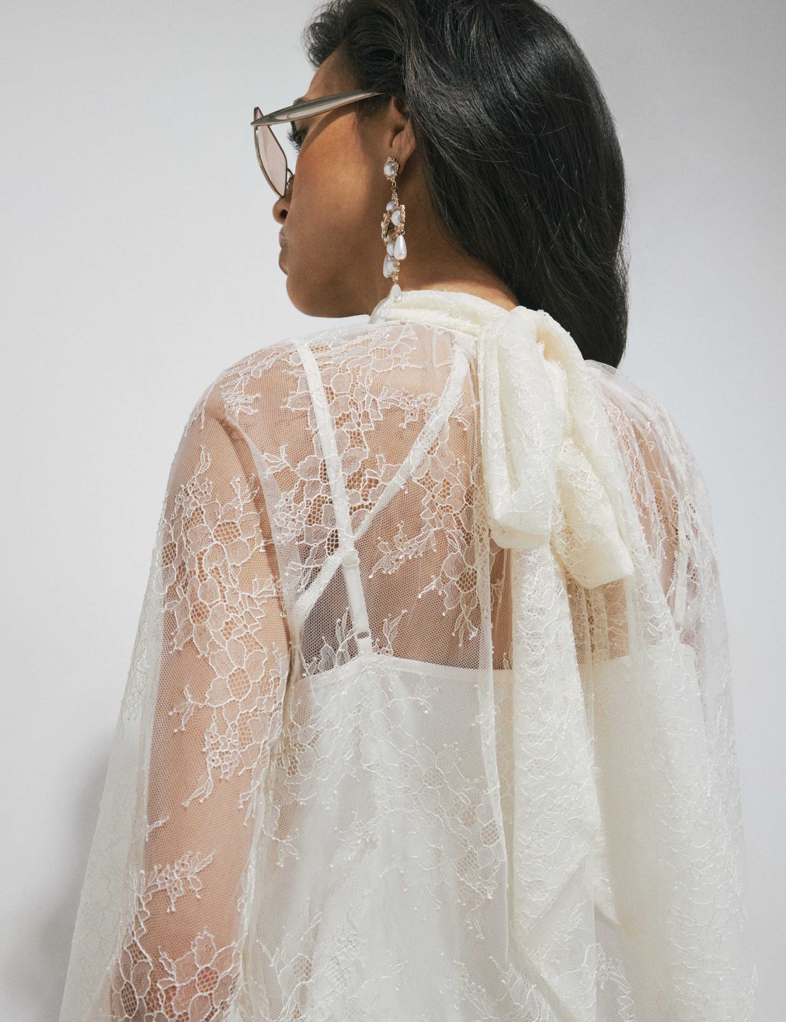 Lace Bow Neck Blouse 2 of 6