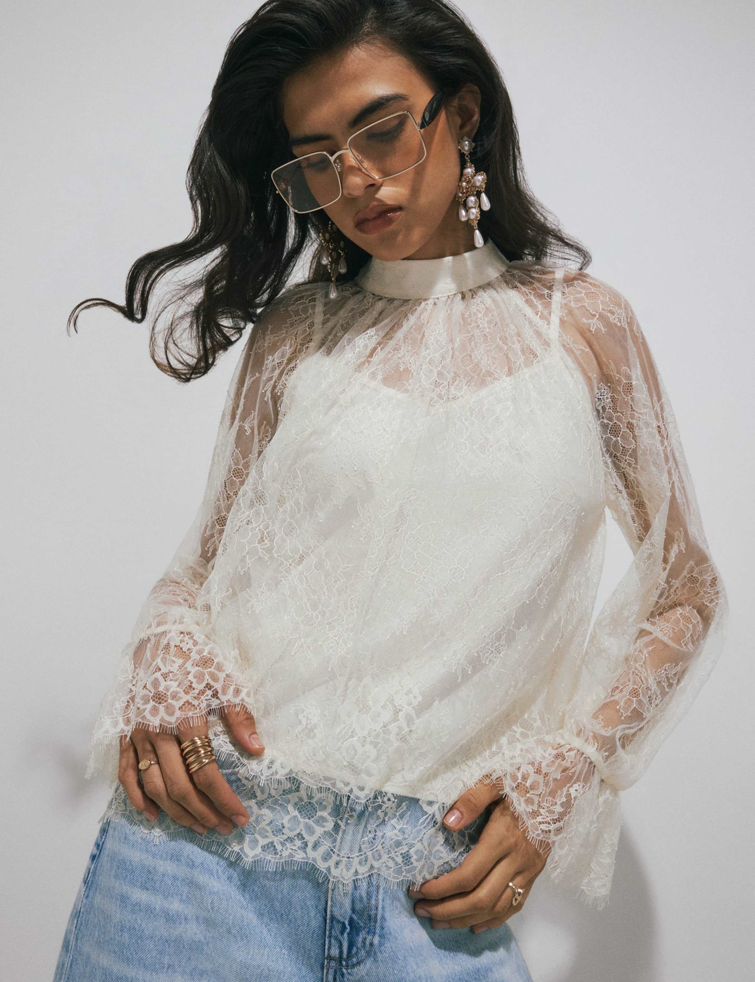 Lace Bow Neck Blouse 5 of 6