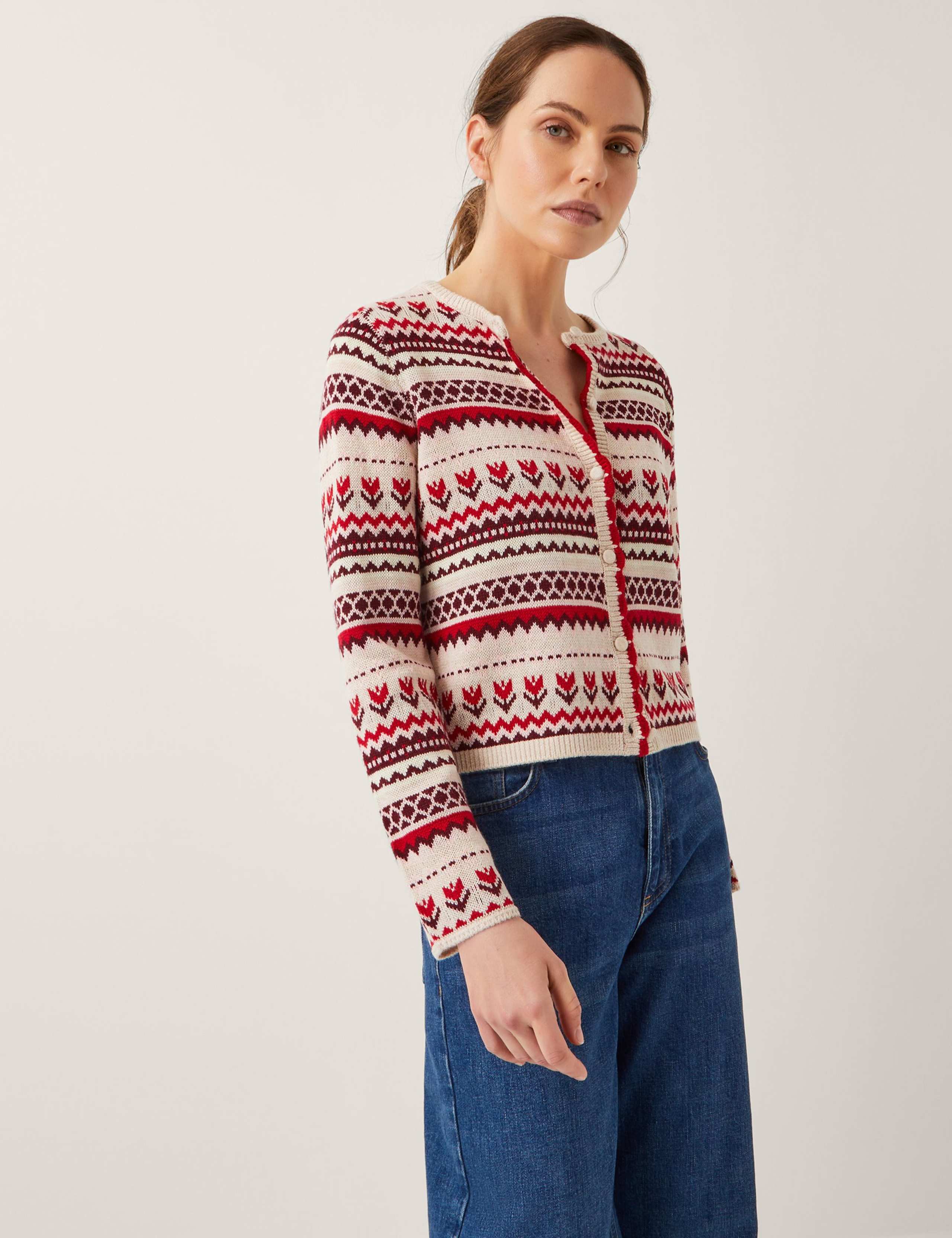 Jacquard Fair Isle Cardigan with Wool 1 of 5