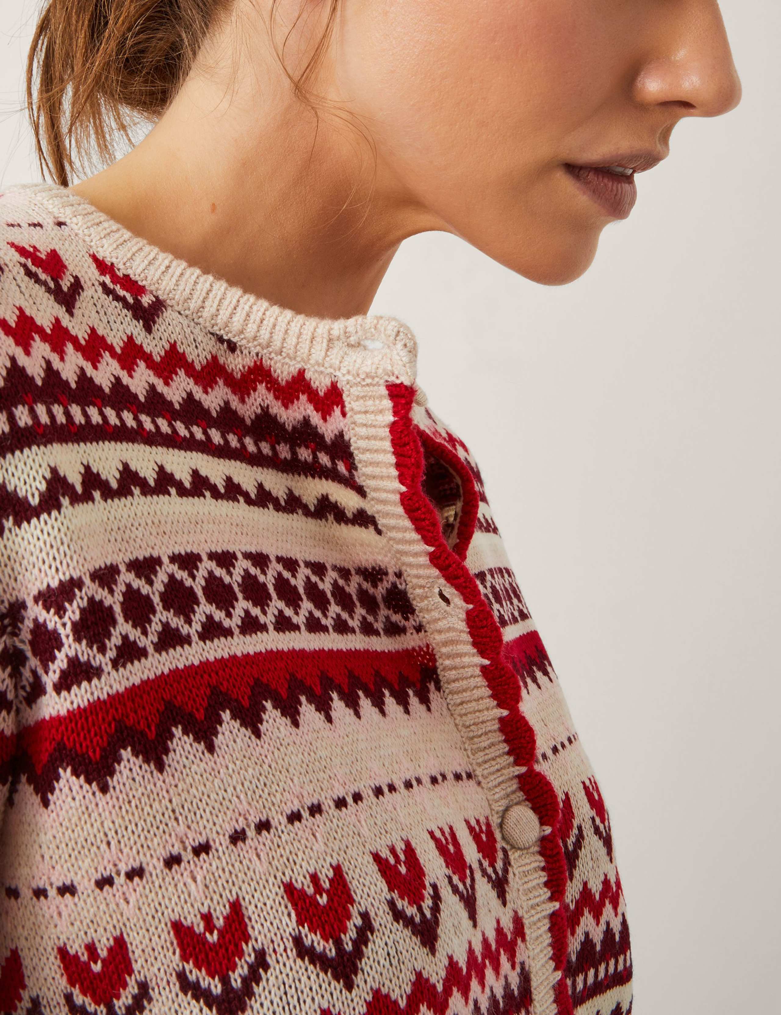 Jacquard Fair Isle Cardigan with Wool 5 of 5