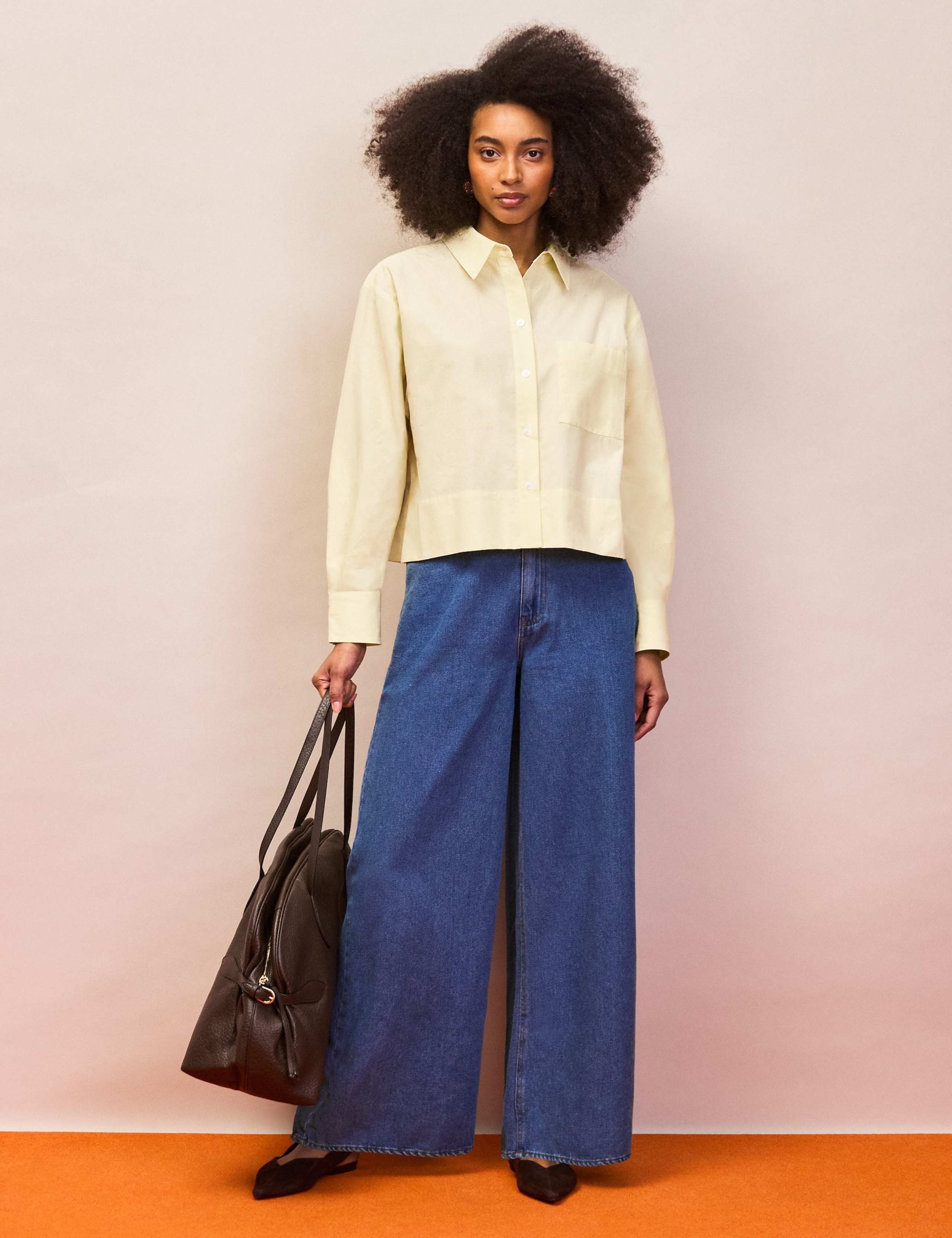Pure Cotton Poplin Relaxed Cropped Shirt 3 of 4