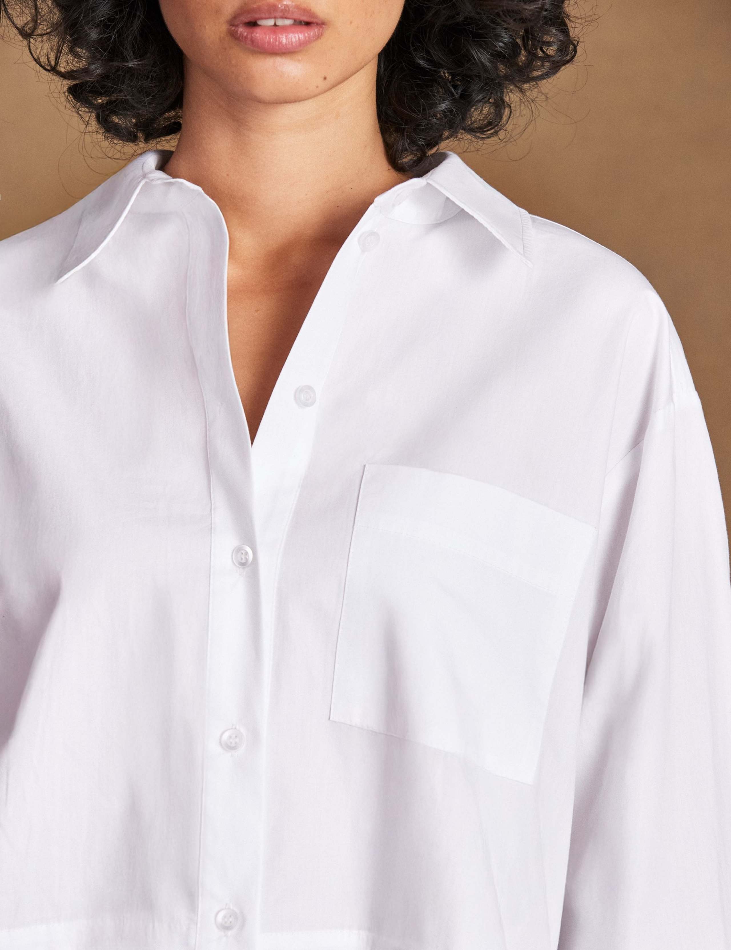 Pure Cotton Poplin Relaxed Cropped Shirt 5 of 5