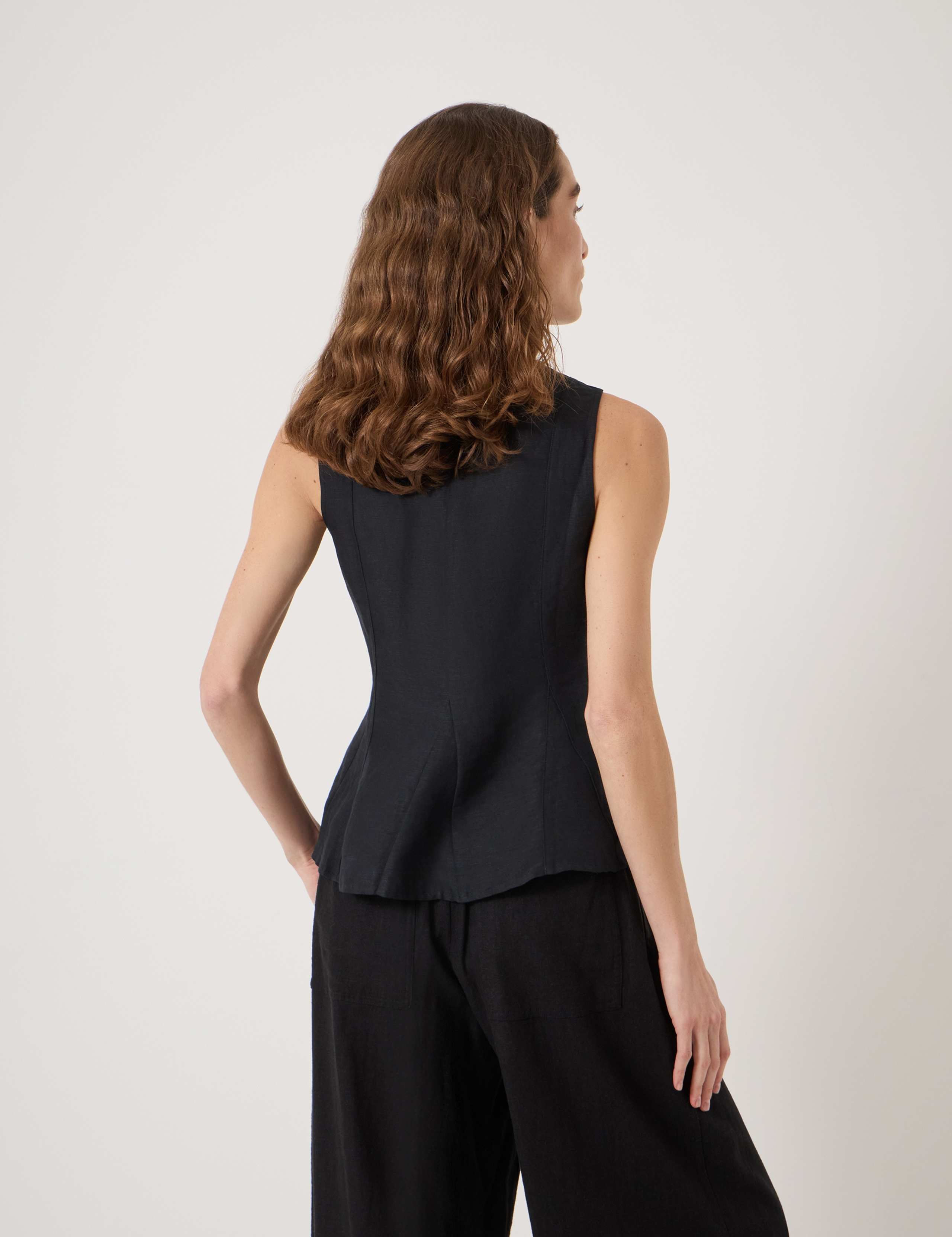 Linen Blend V-Neck Top 5 of 5
