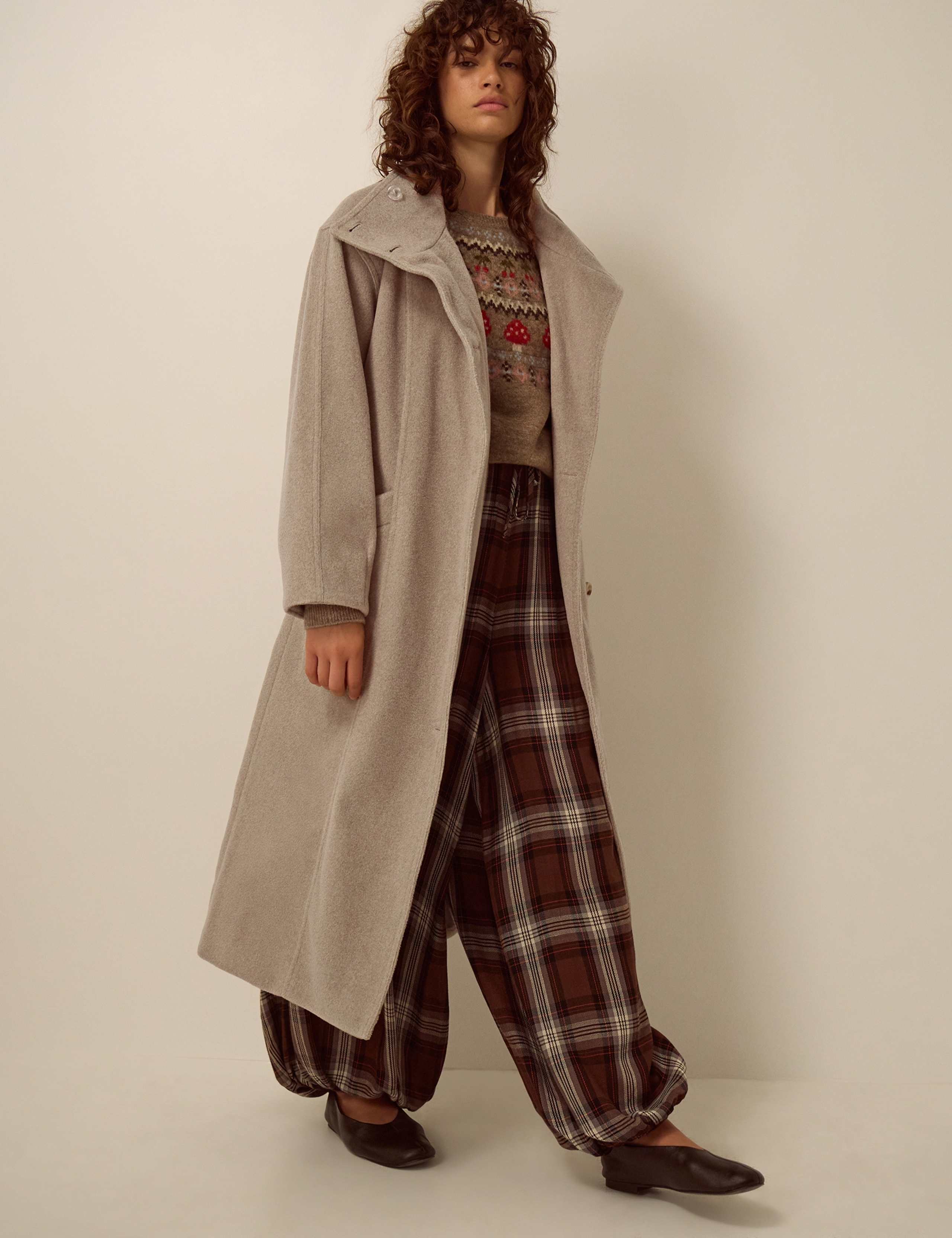 Belted Funnel Neck Coat 2 of 5