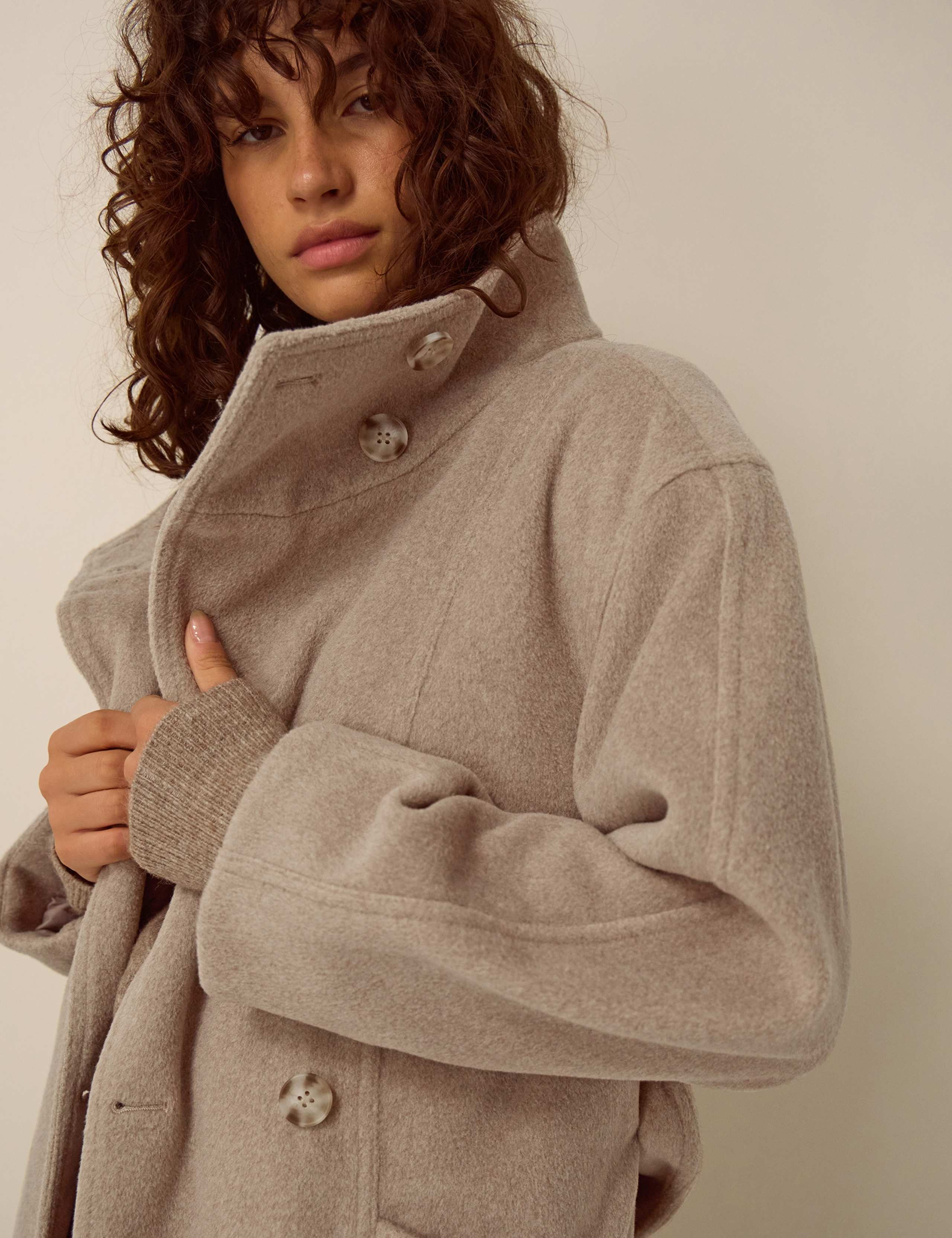 Belted Funnel Neck Coat 3 of 5