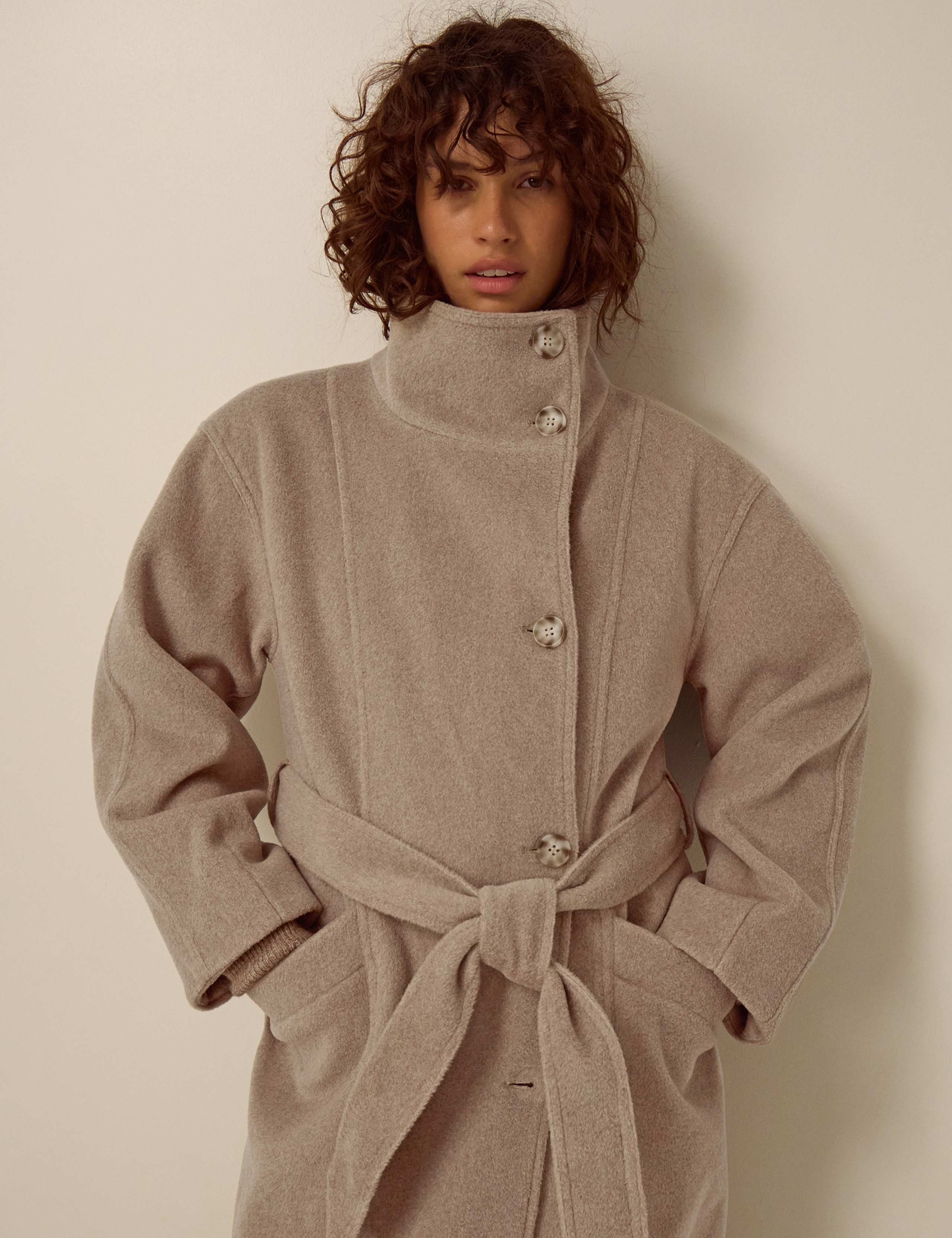 Belted Funnel Neck Coat 5 of 5