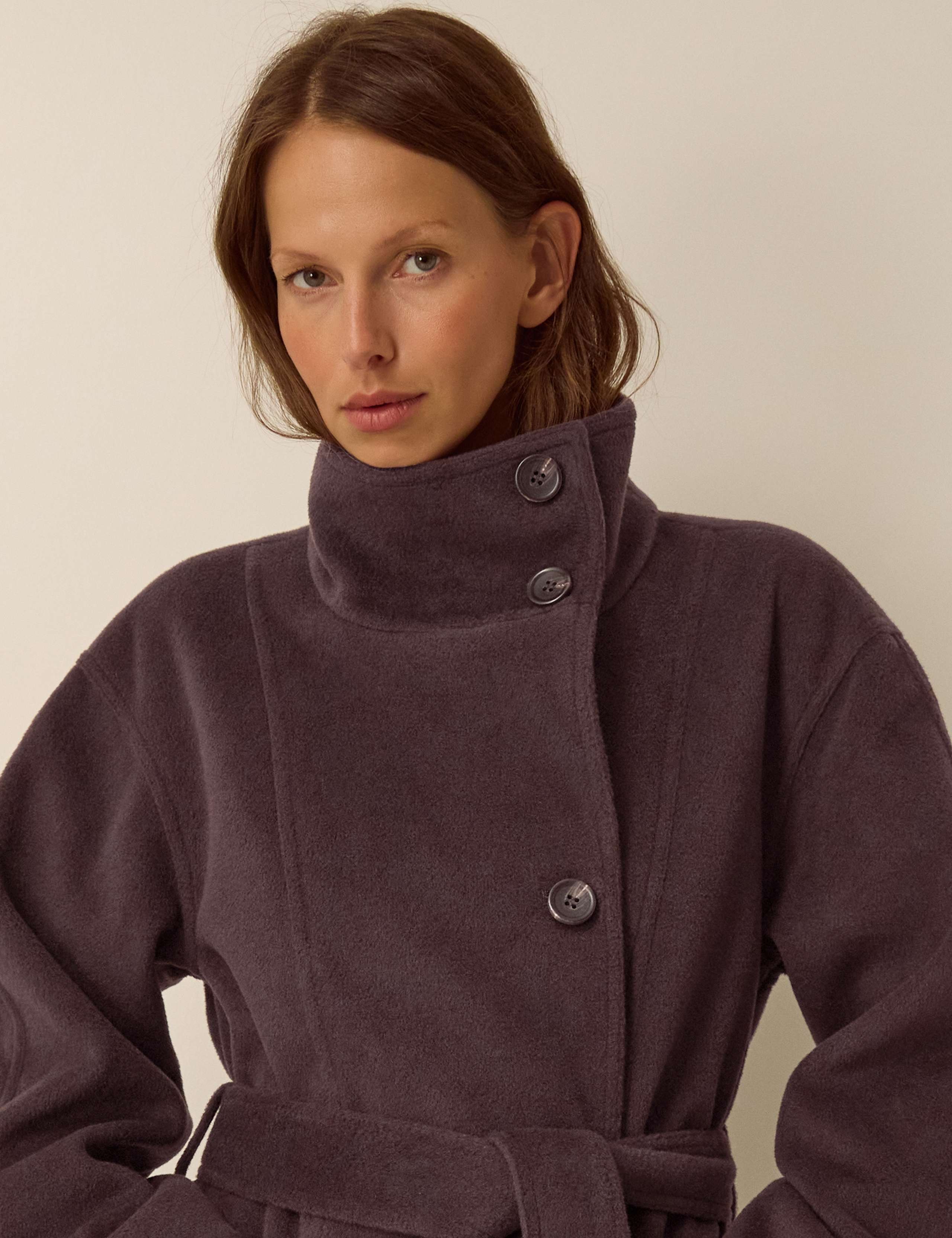 Belted Funnel Neck Coat 6 of 6