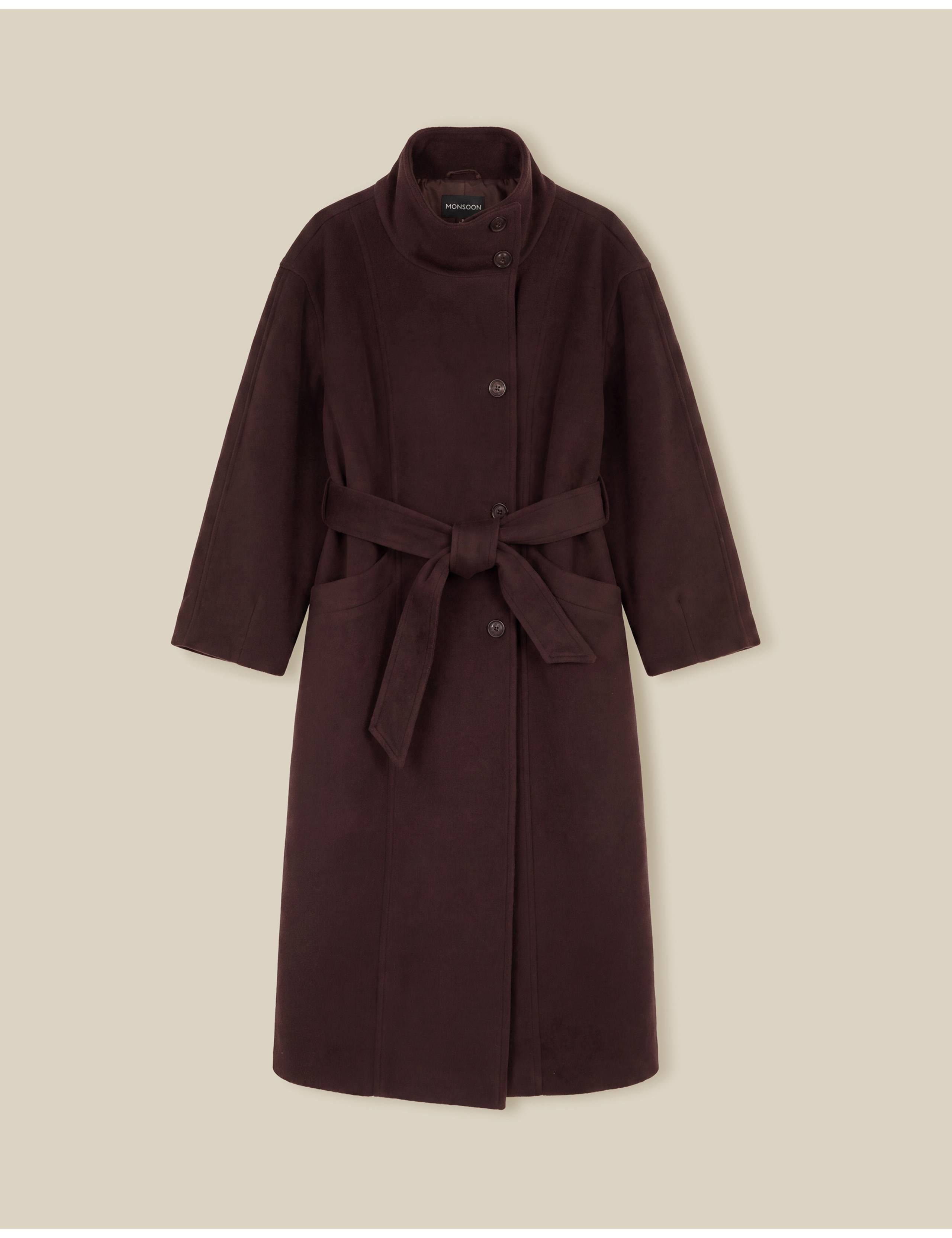 Belted Funnel Neck Coat 2 of 6