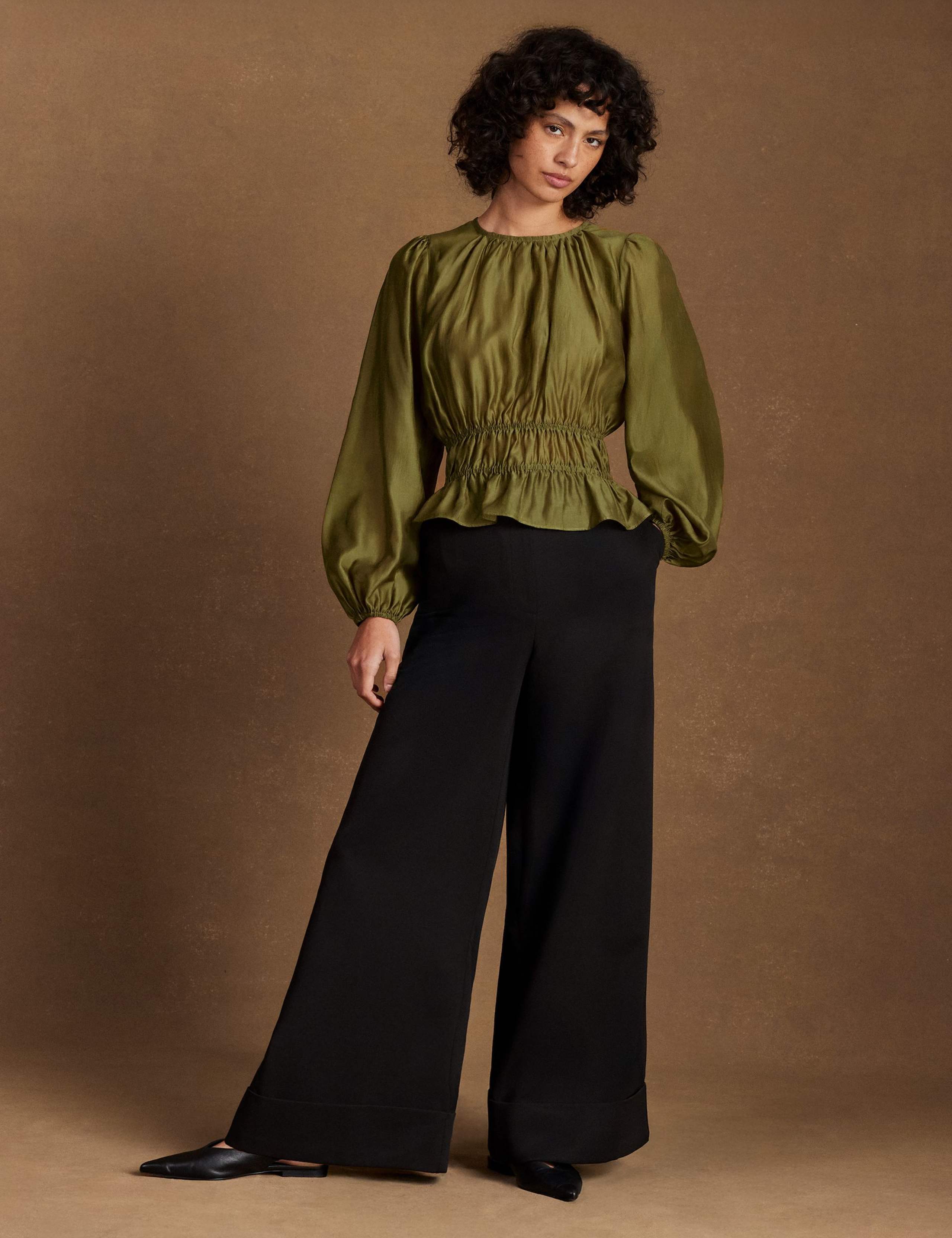 Blouson Sleeve Peplum Top 2 of 5