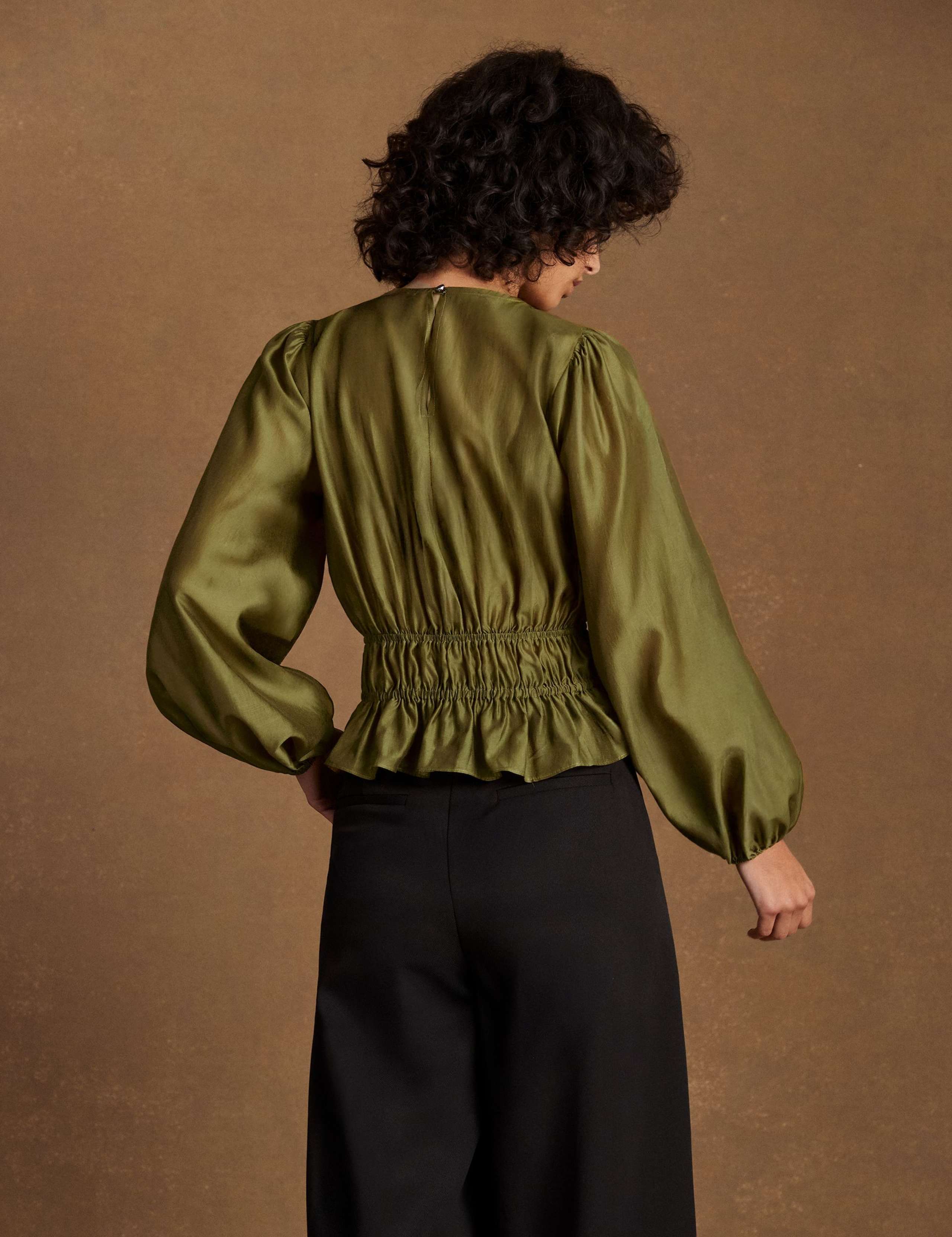 Blouson Sleeve Peplum Top 3 of 5