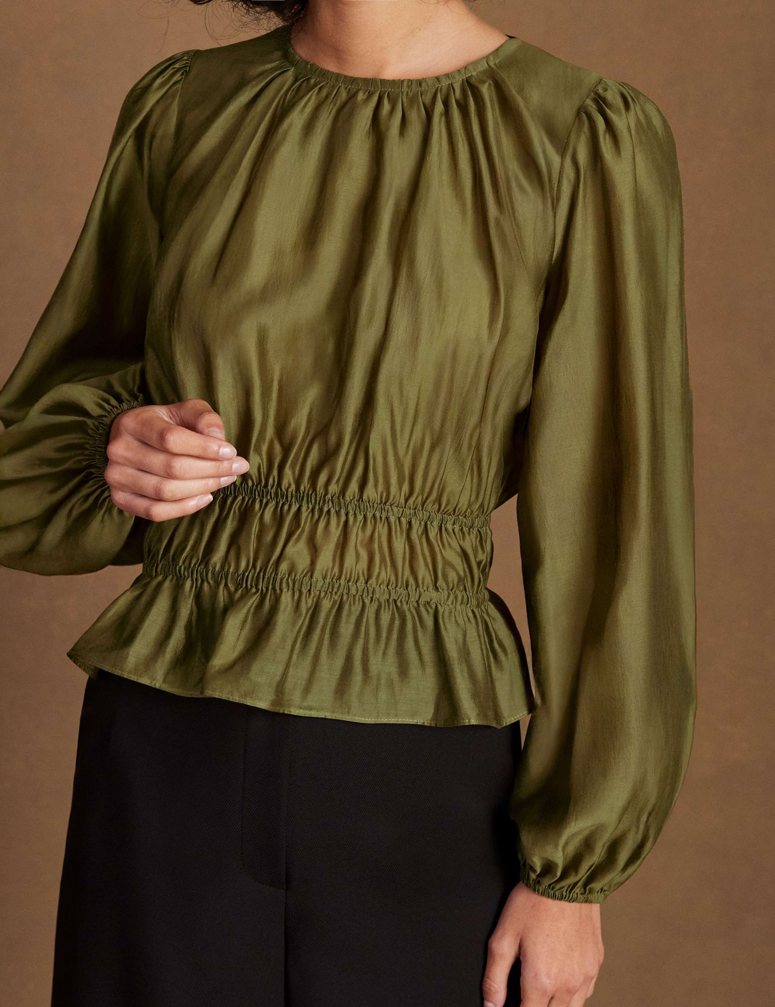 Blouson Sleeve Peplum Top 4 of 5