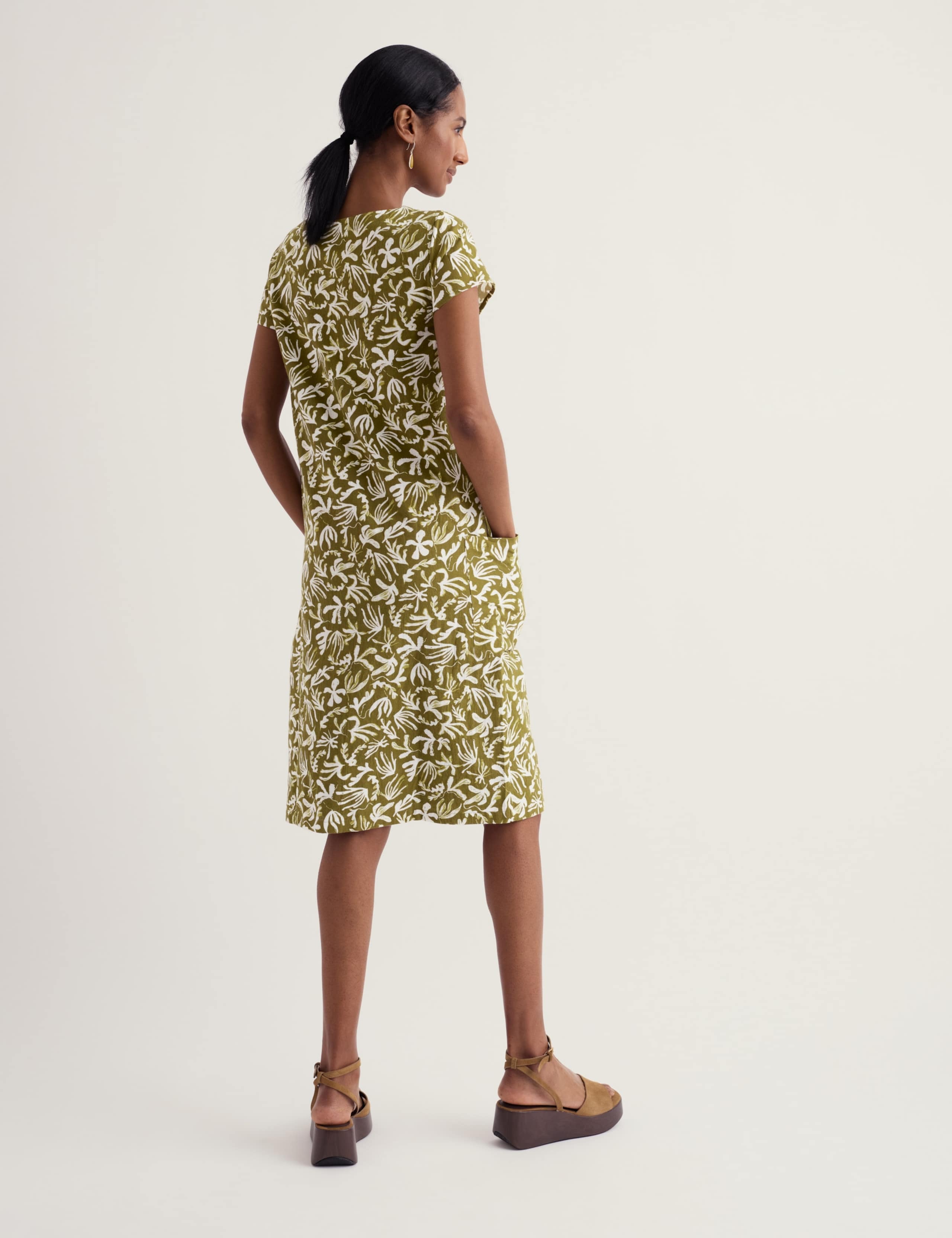 Pure Cotton Printed Scoop Neck Shift Dress 5 of 5