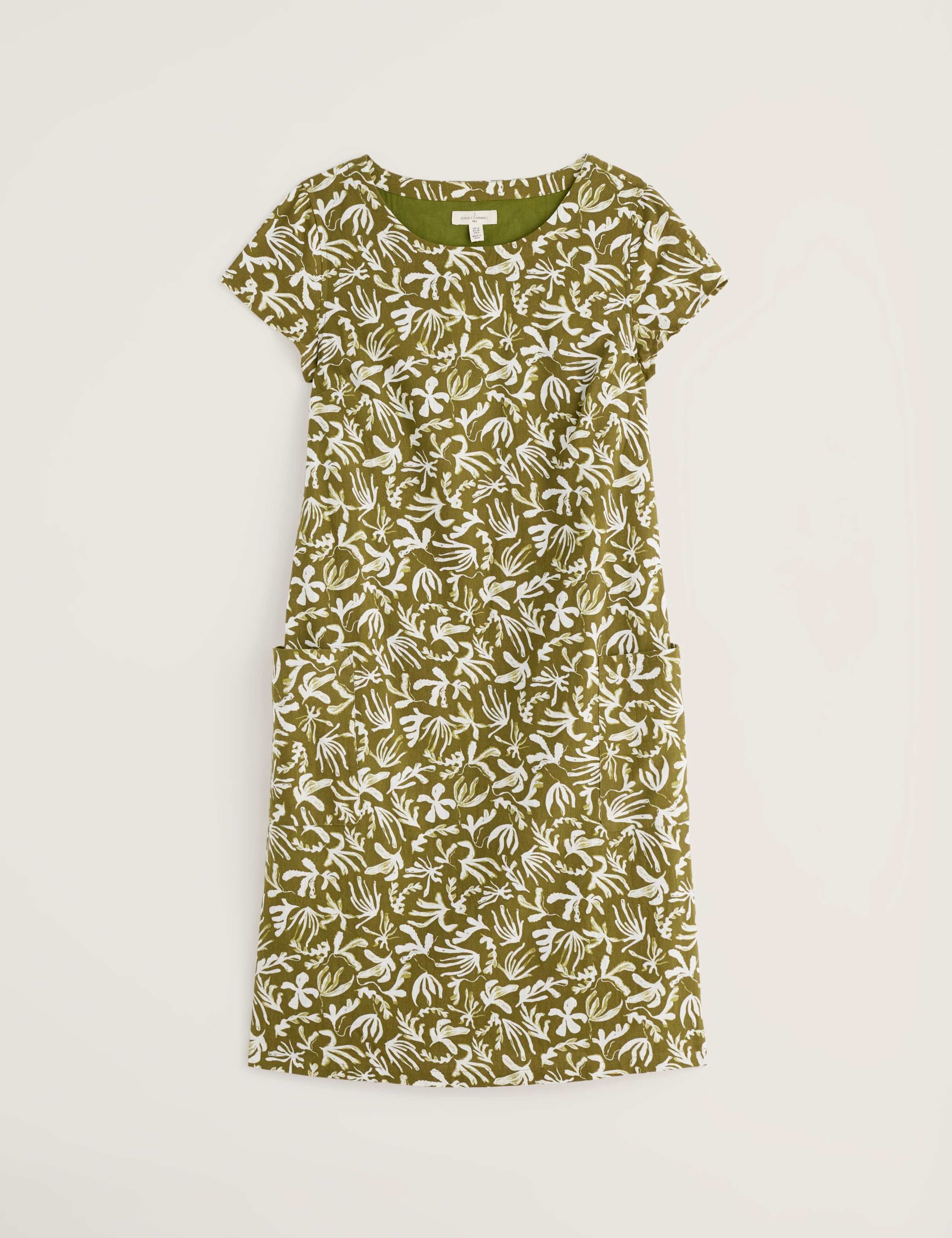 Pure Cotton Printed Scoop Neck Shift Dress 2 of 5