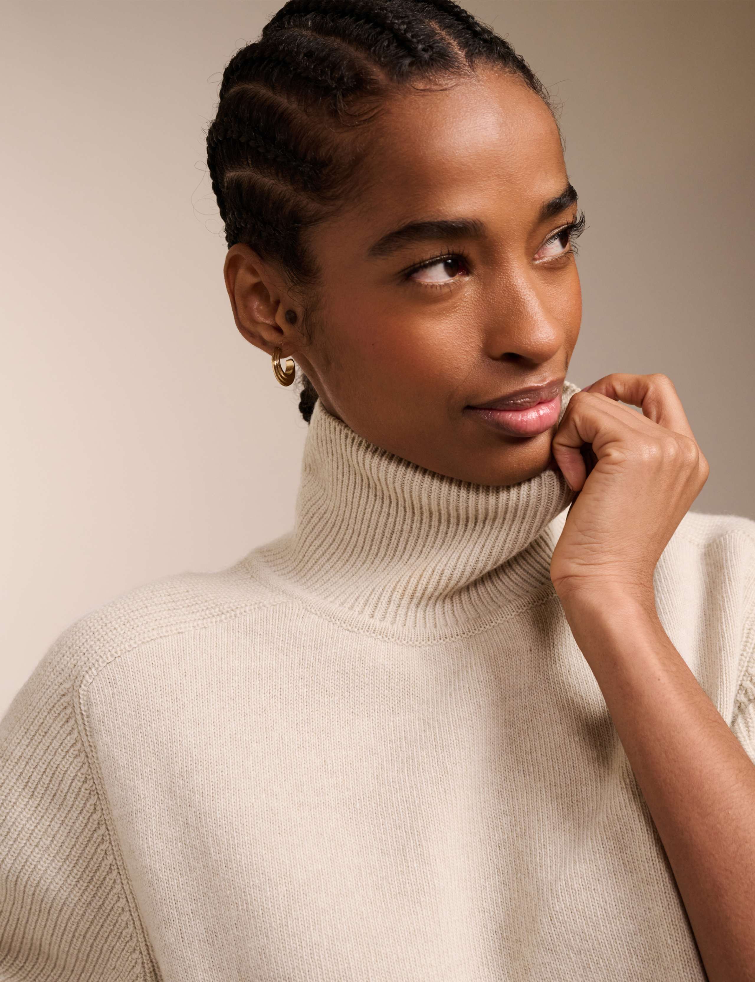 Pure Wool Funnel Neck Split Hem Jumper 3 of 7