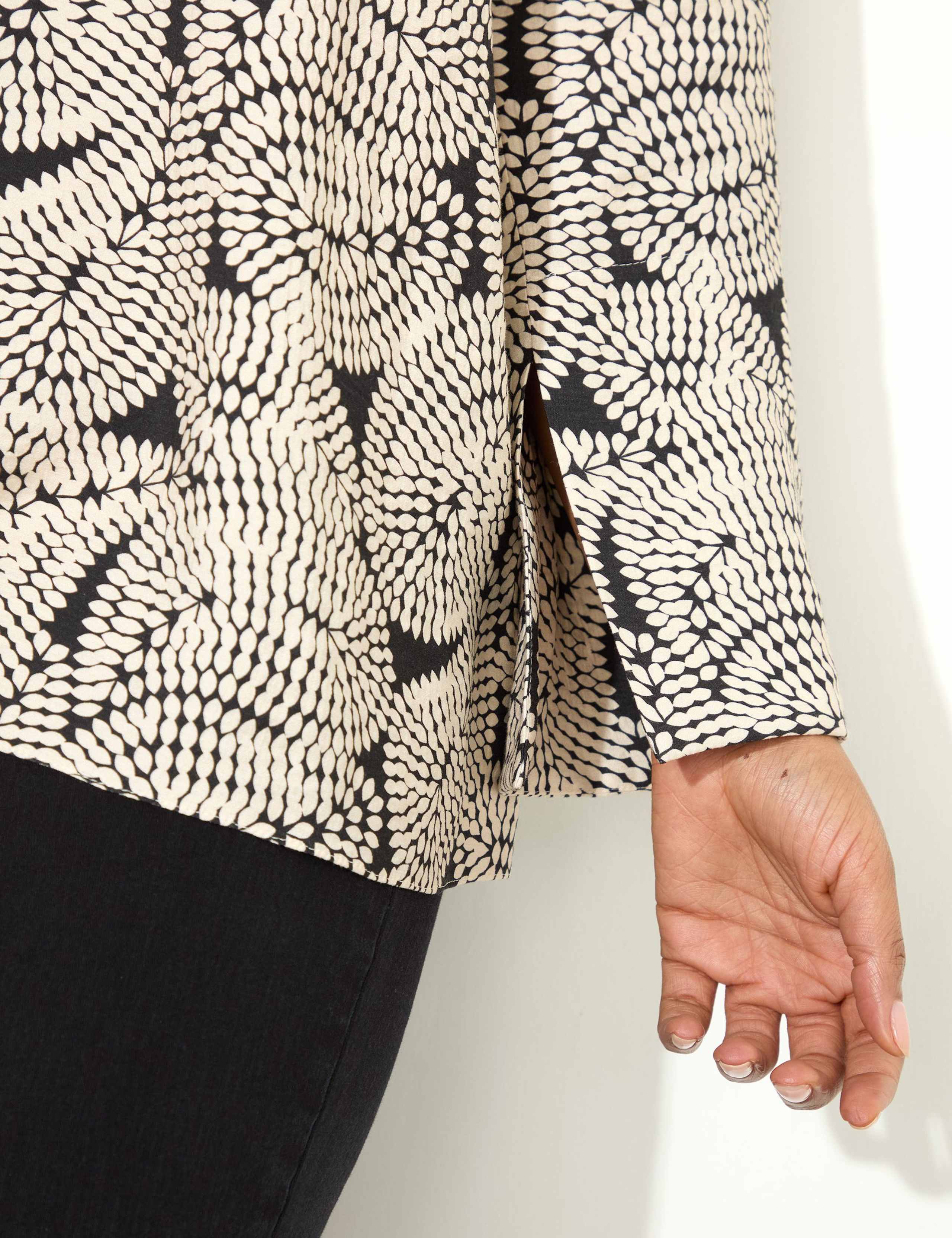 Paisley V-Neck Split Sleeve Blouse 2 of 6