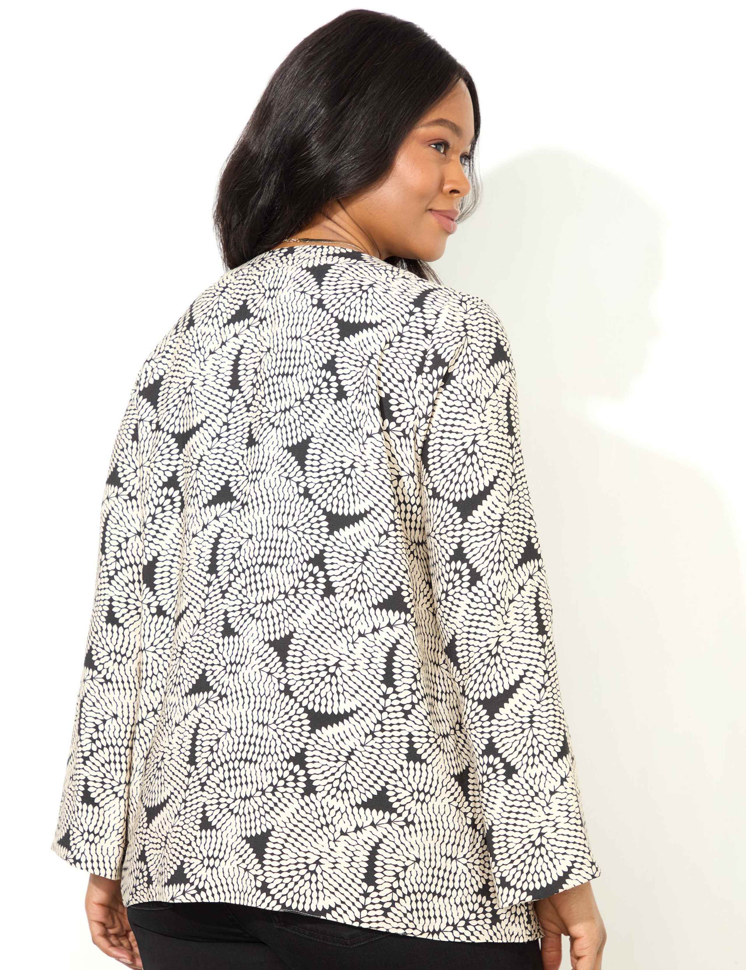 Paisley V-Neck Split Sleeve Blouse 5 of 6