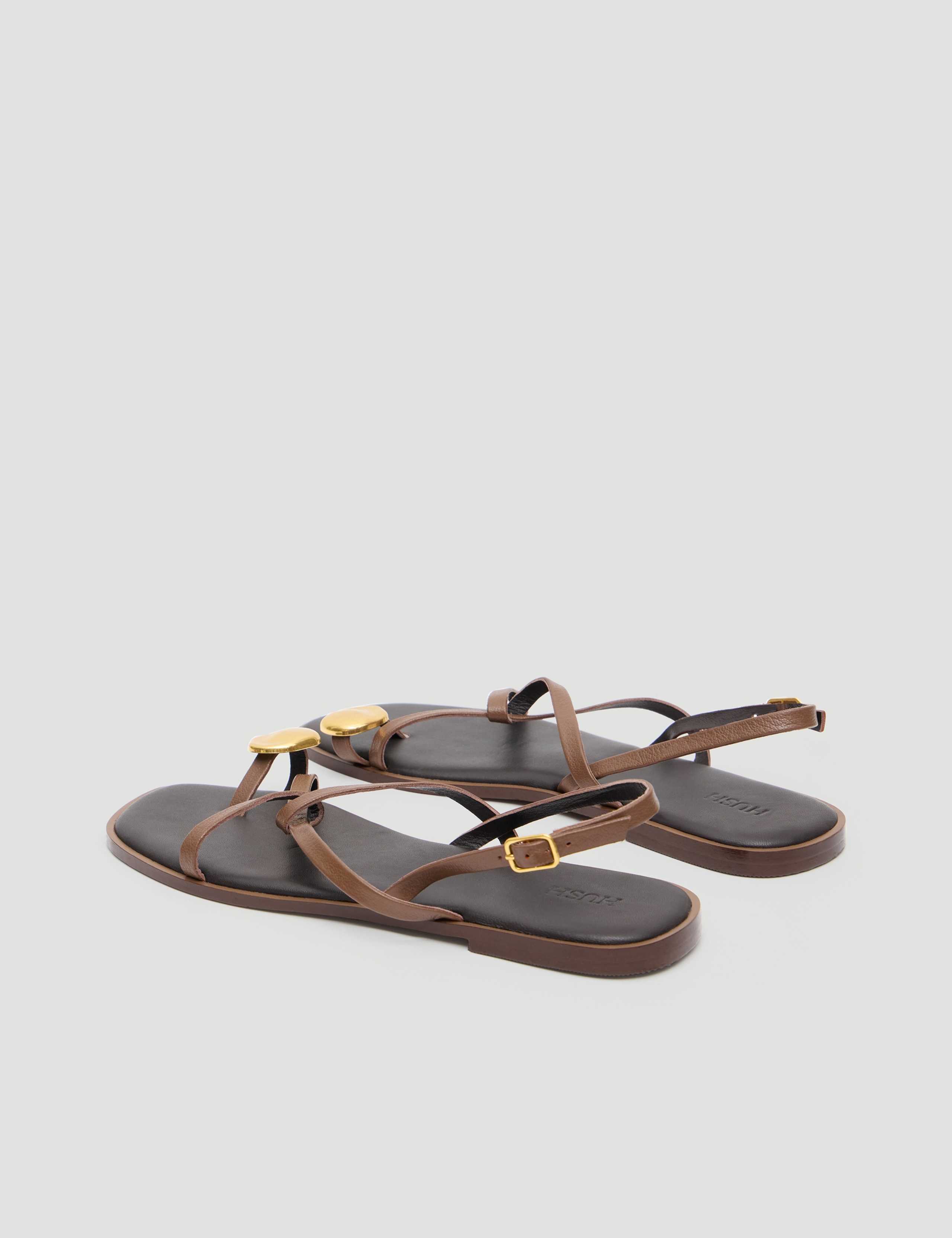 Leather Flat Toe Loop Sandals 5 of 7