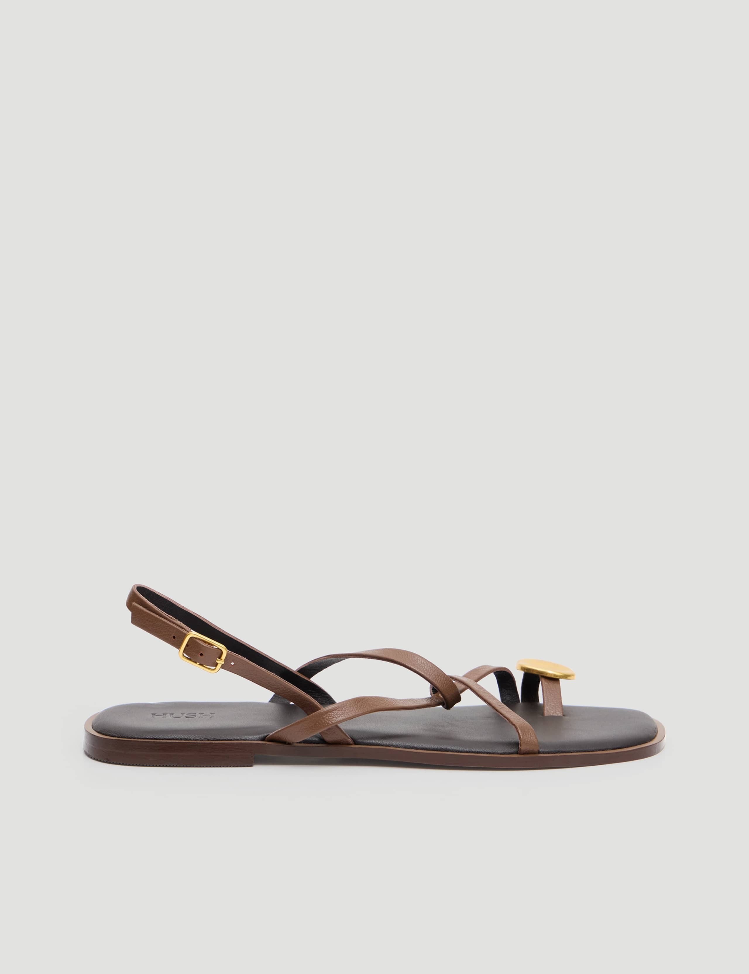 Leather Flat Toe Loop Sandals 6 of 7
